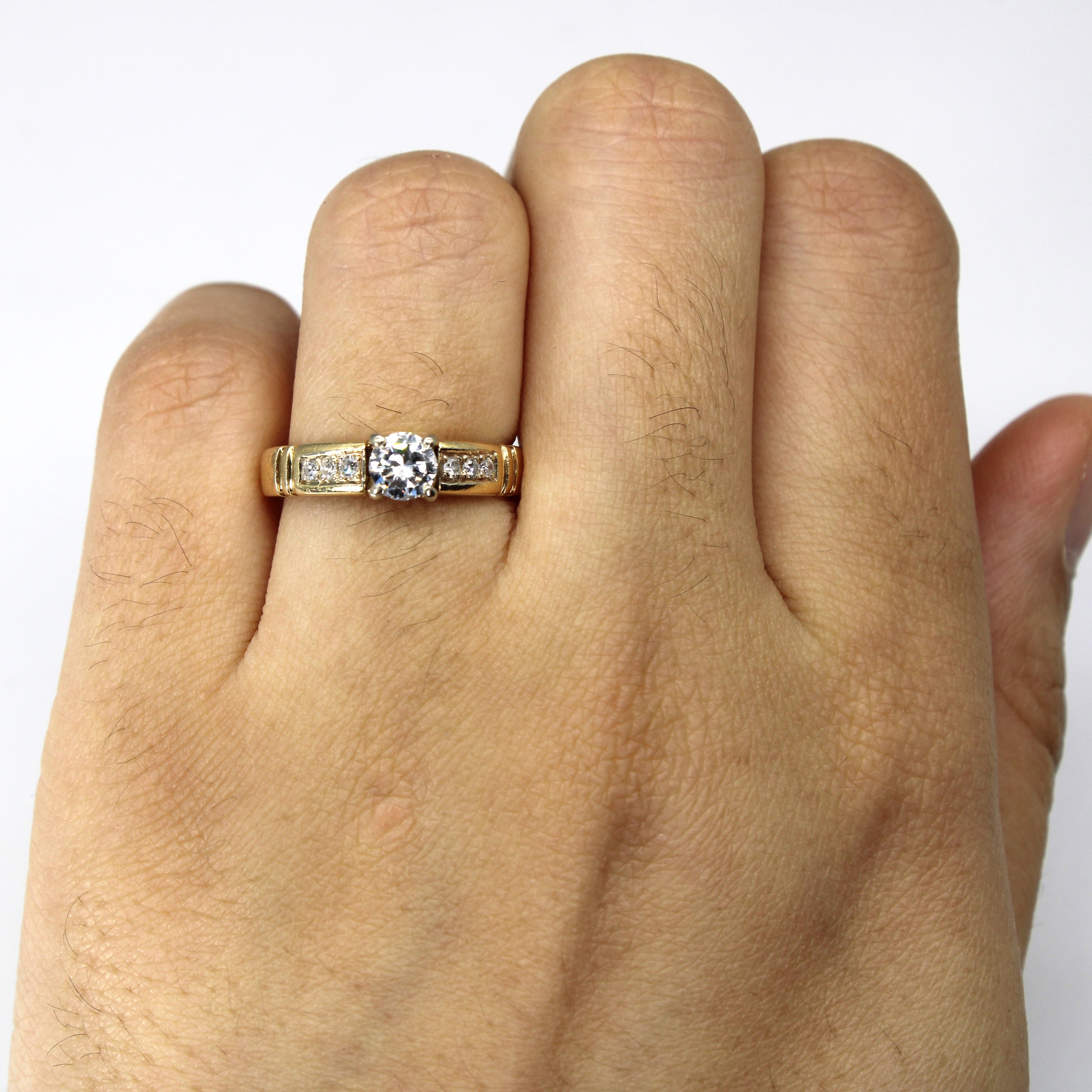 Birks Solitaire with Accents Diamond 14k Ring | 0.54ctw | SZ 5.75 |