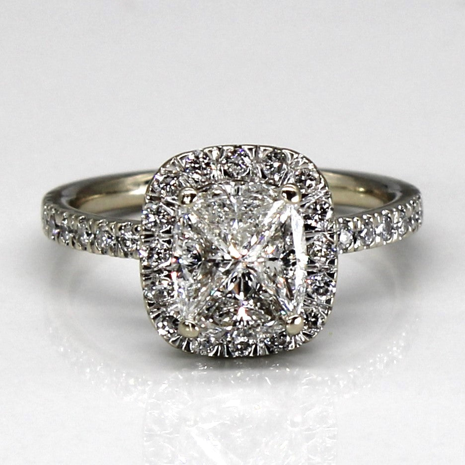 Bague Halo Diamant Trilliant 14 carats | 1,76 ct | Taille 7 |