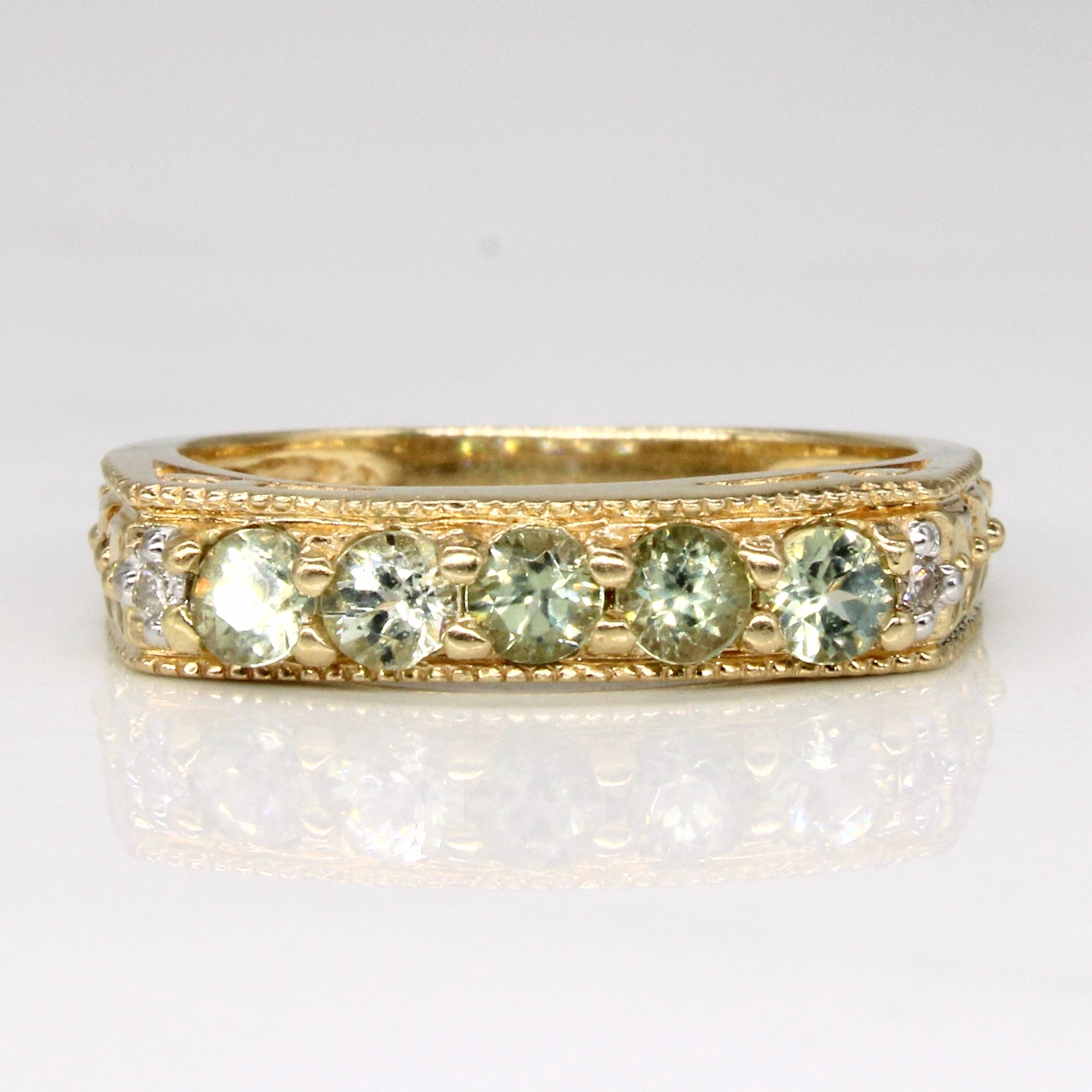 Bague en diopside de Tashmarine et diamants | 0,50 ct, 0,02 ct | Taille 6,75 |