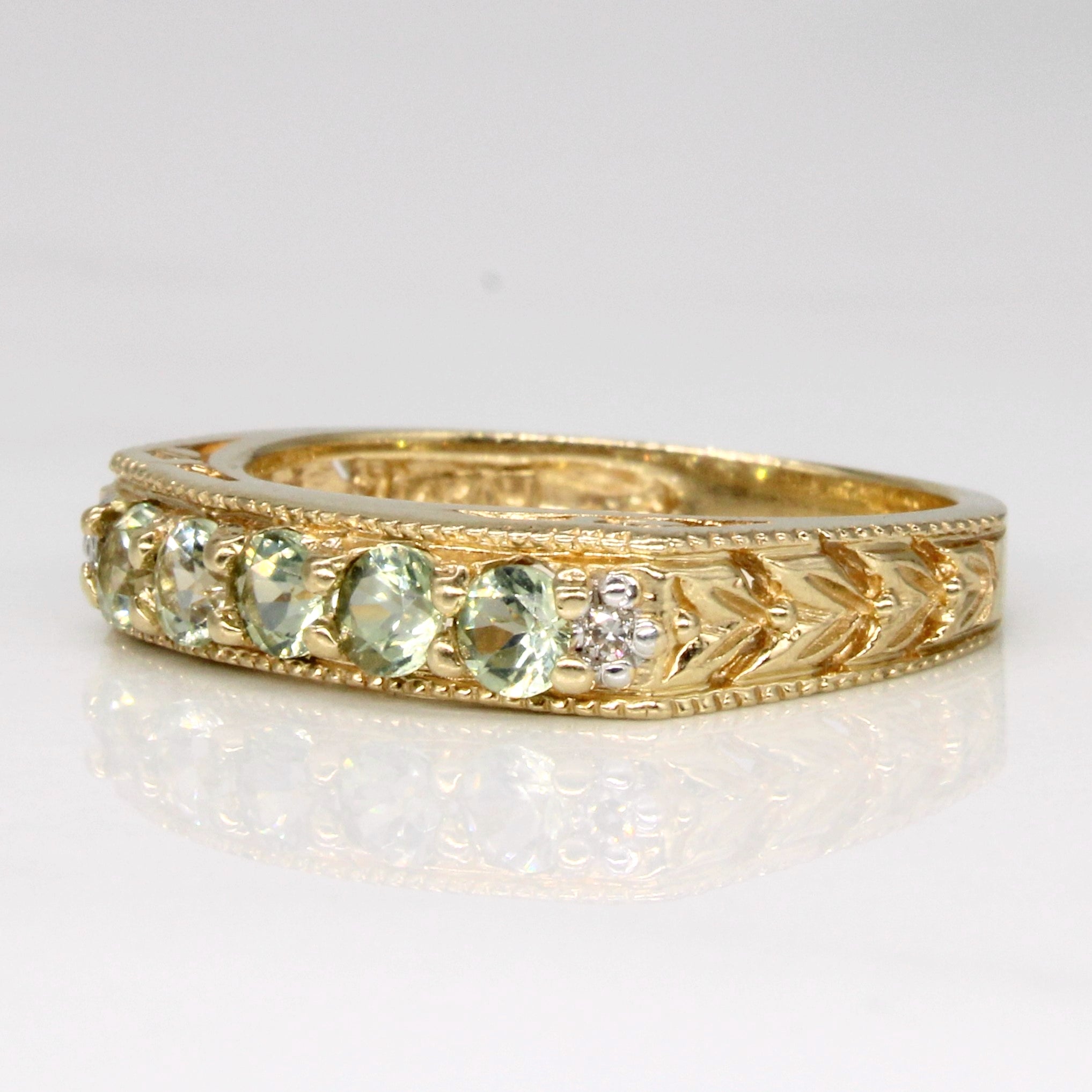 Bague en diopside de Tashmarine et diamants | 0,50 ct, 0,02 ct | Taille 6,75 |