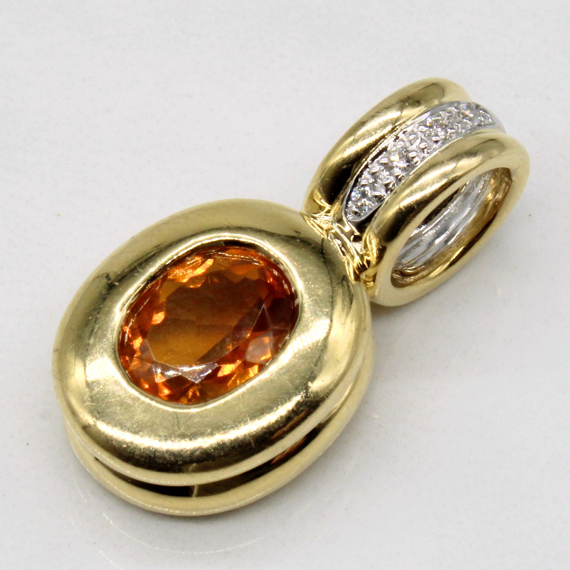 Citrine & Diamond Pendant | 1.35ct, 0.04ctw |