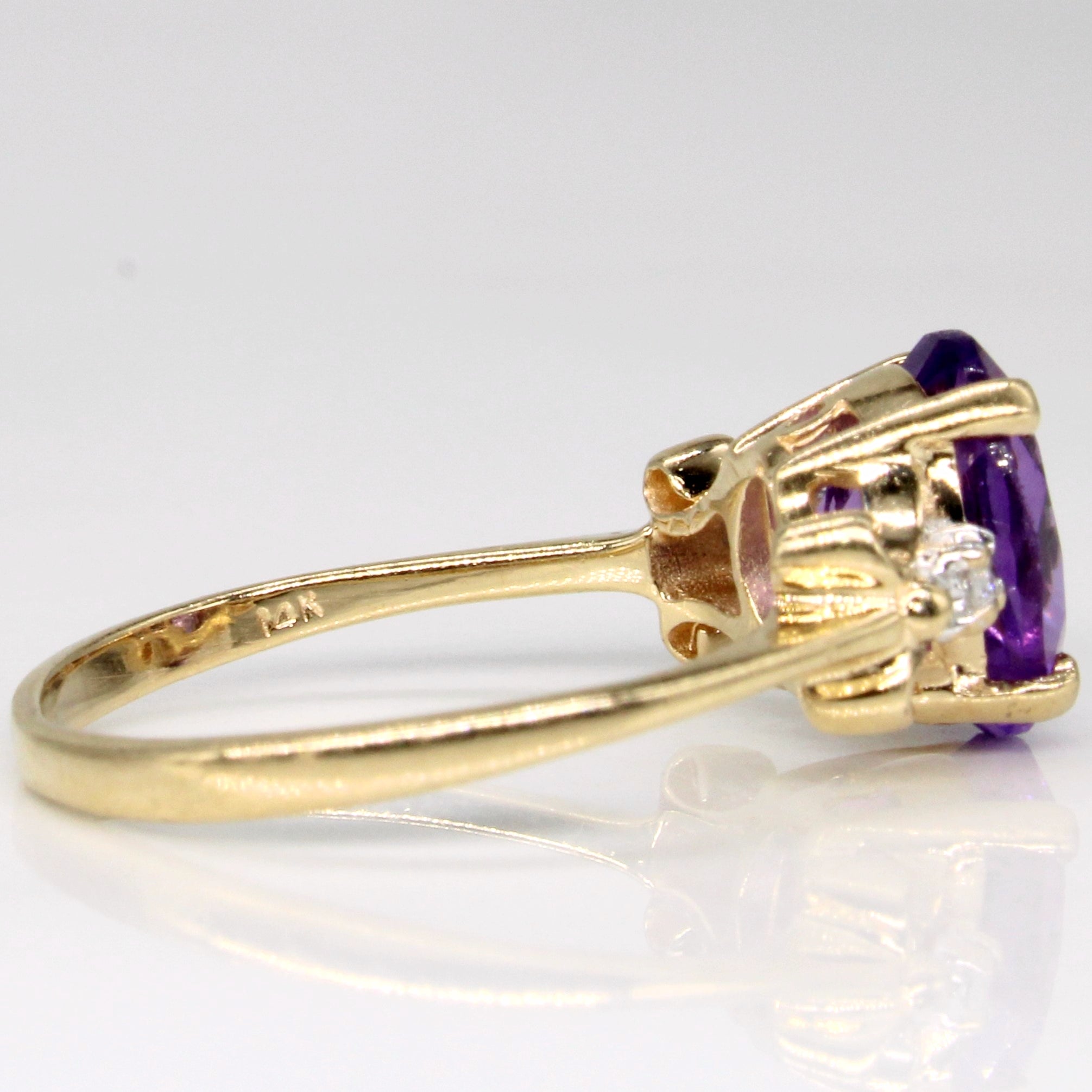 Amethyst & Diamond Cocktail Ring | 1.80ct, 0.03ctw | SZ 5.5 |