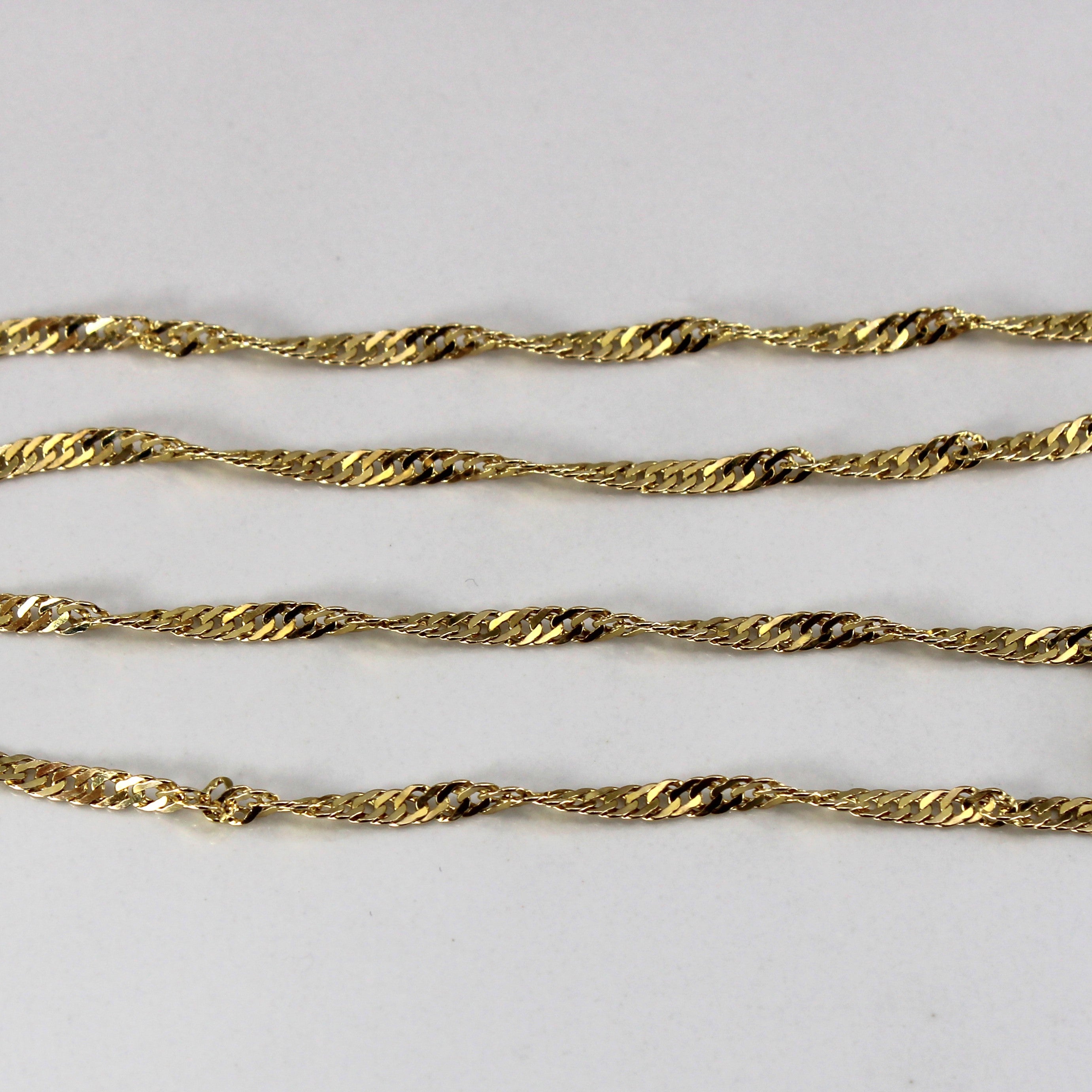 Chaîne Singapour en or jaune 10 carats | 16" |