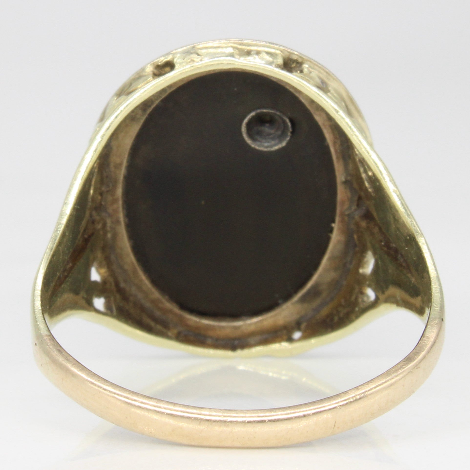 Onyx & Diamond Cocktail Ring | 3.00ct, 0.03ct | SZ 8 |