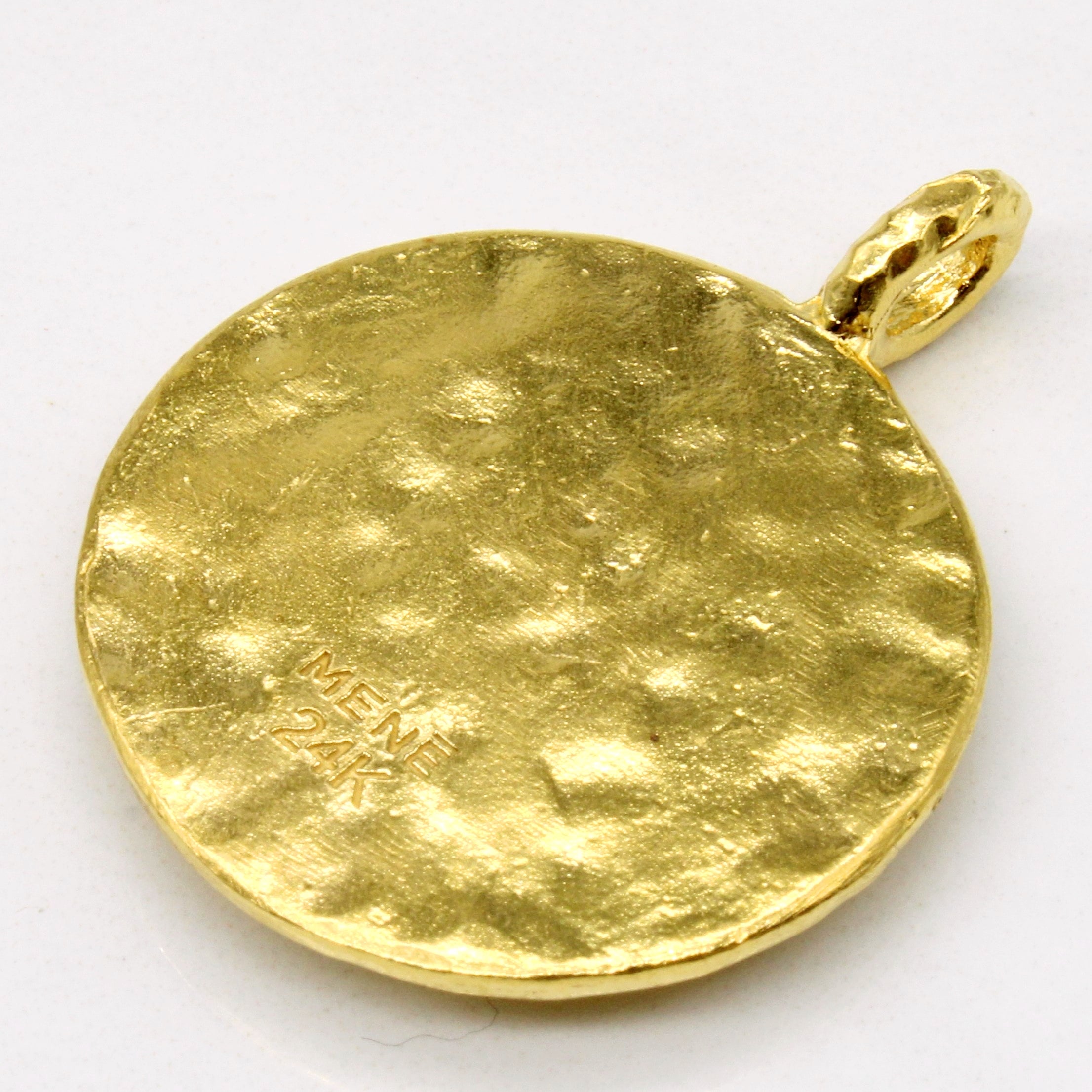24k Yellow Gold Lion Head Pendant
