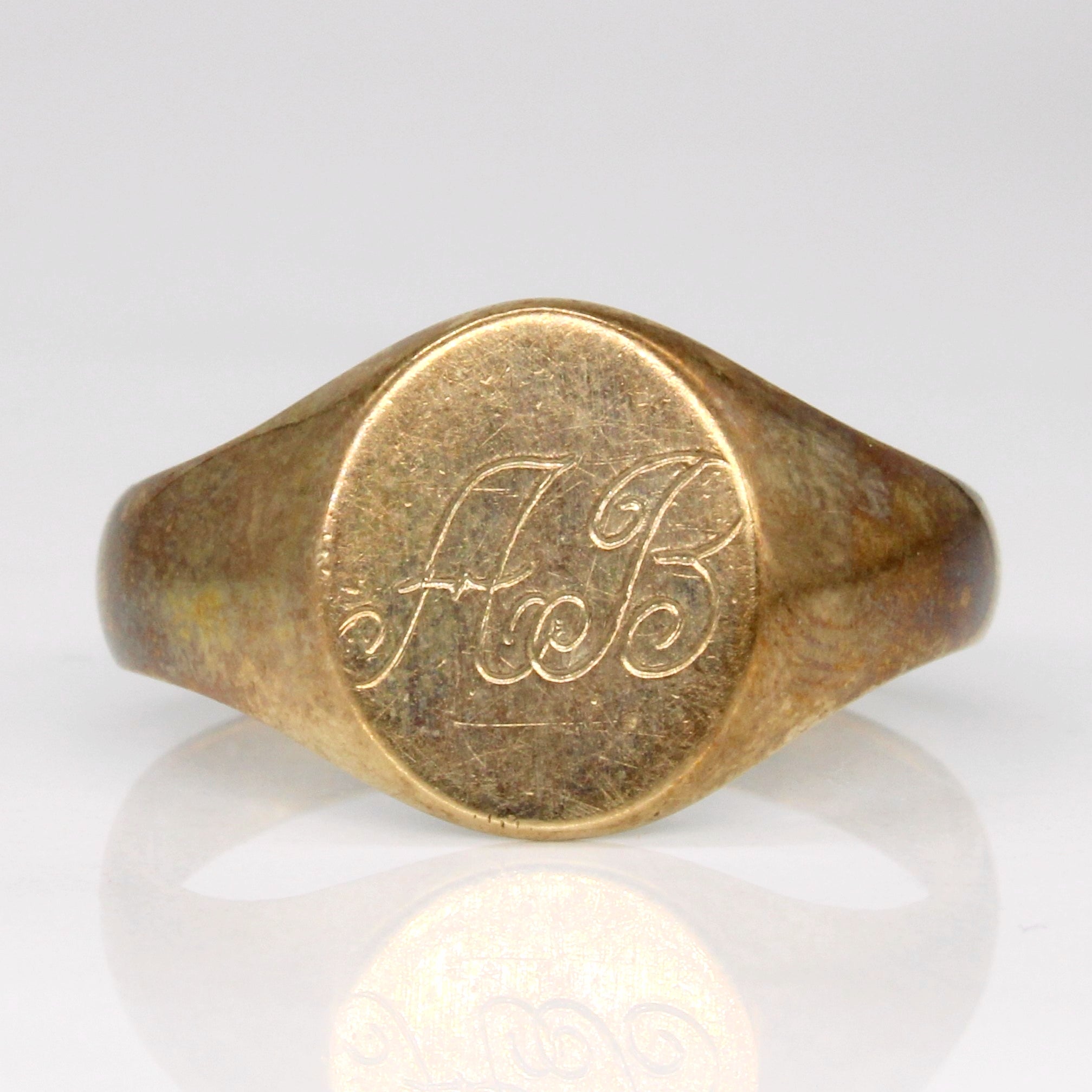10k Yellow Gold 'AB' Initial Ring | SZ 9.75 |
