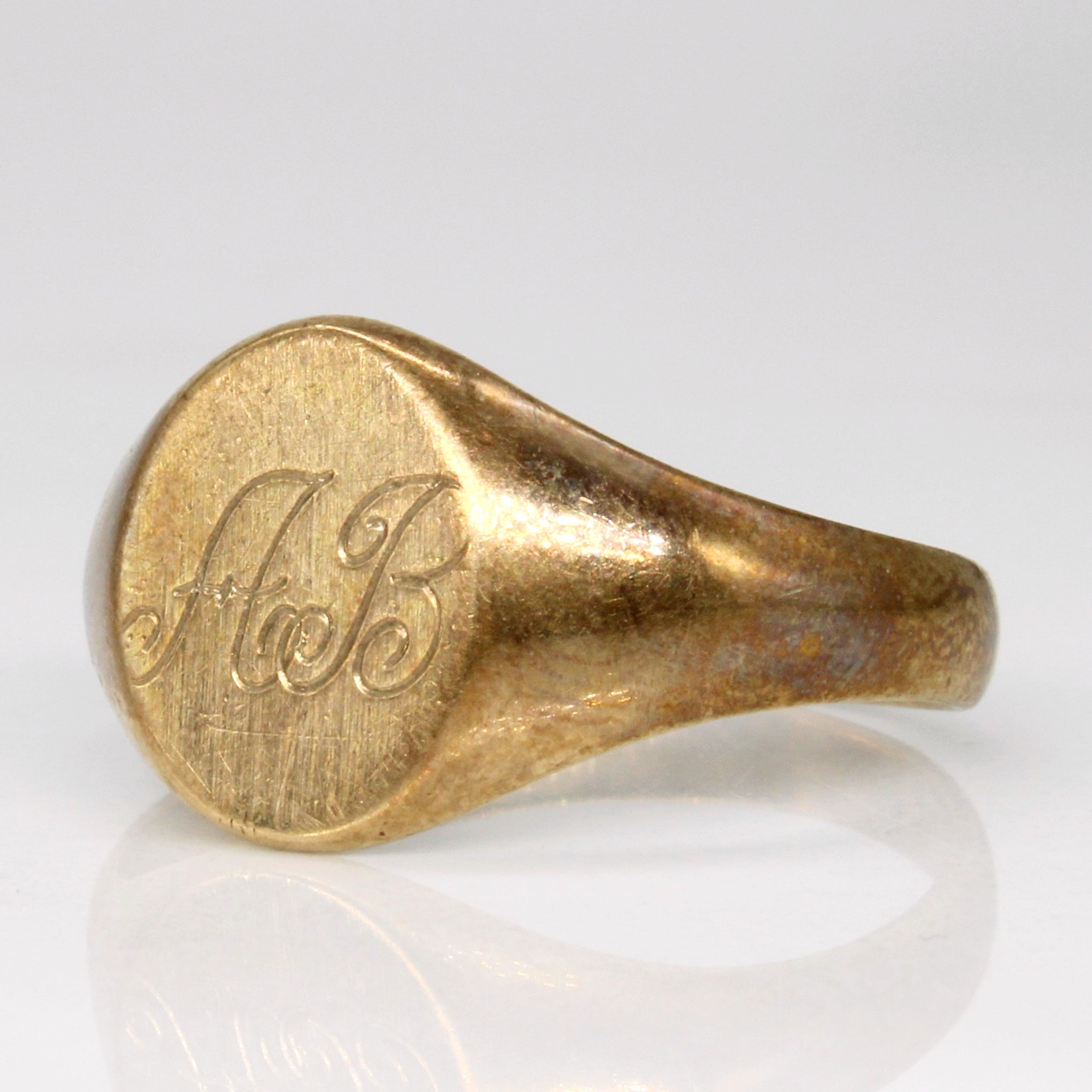 10k Yellow Gold 'AB' Initial Ring | SZ 9.75 |
