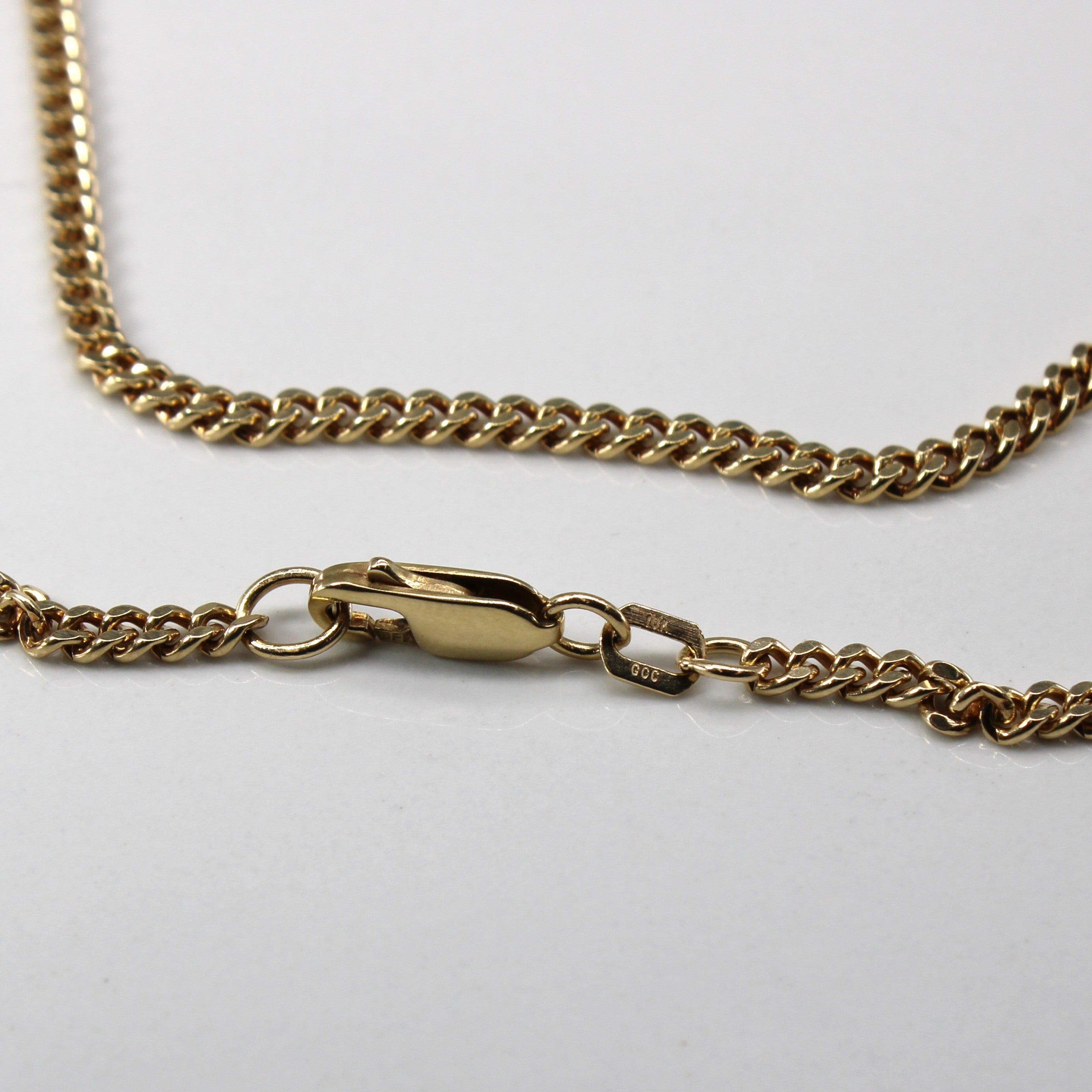10k Yellow Gold Curb Link Chain | 20"|