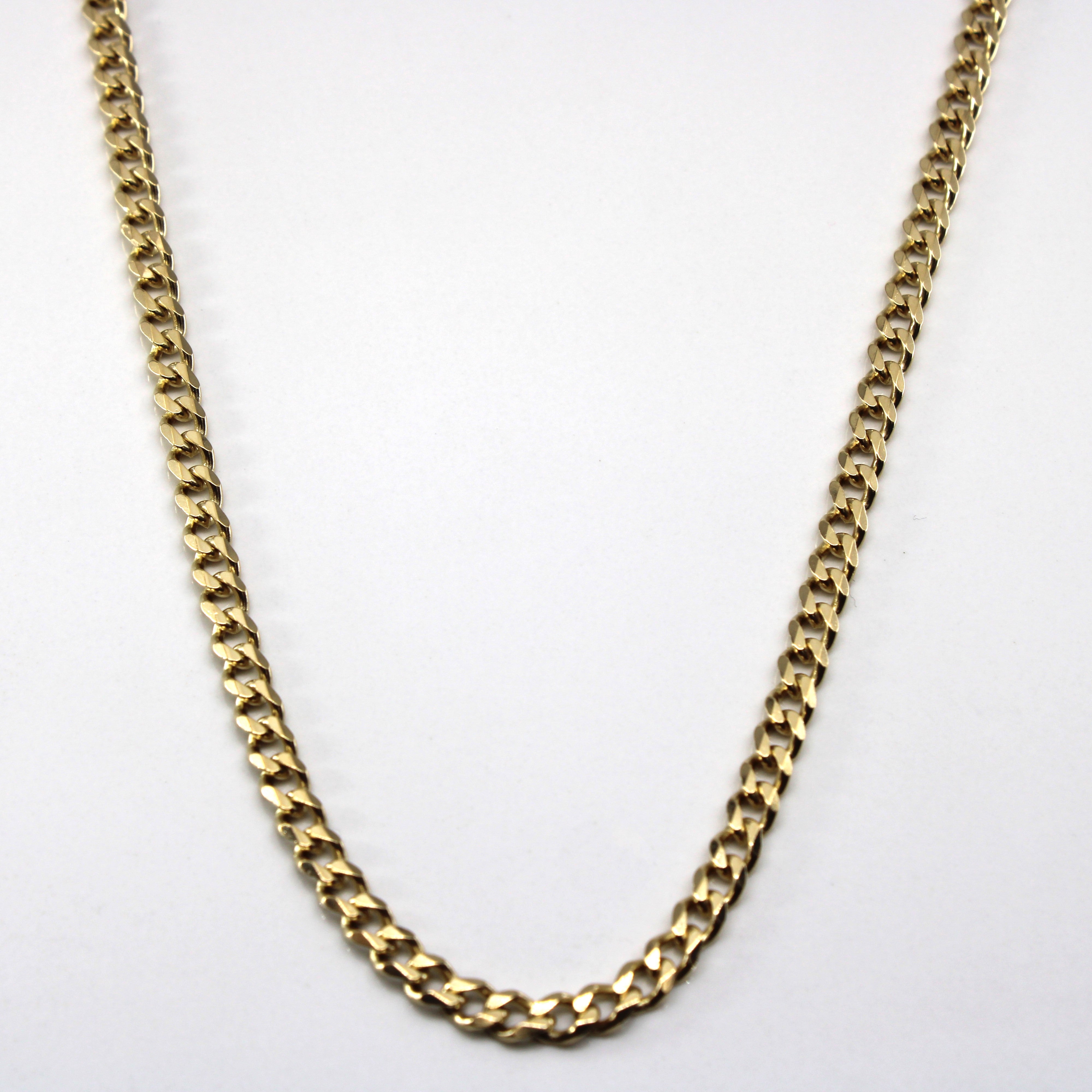 10k Yellow Gold Curb Link Chain | 24"|