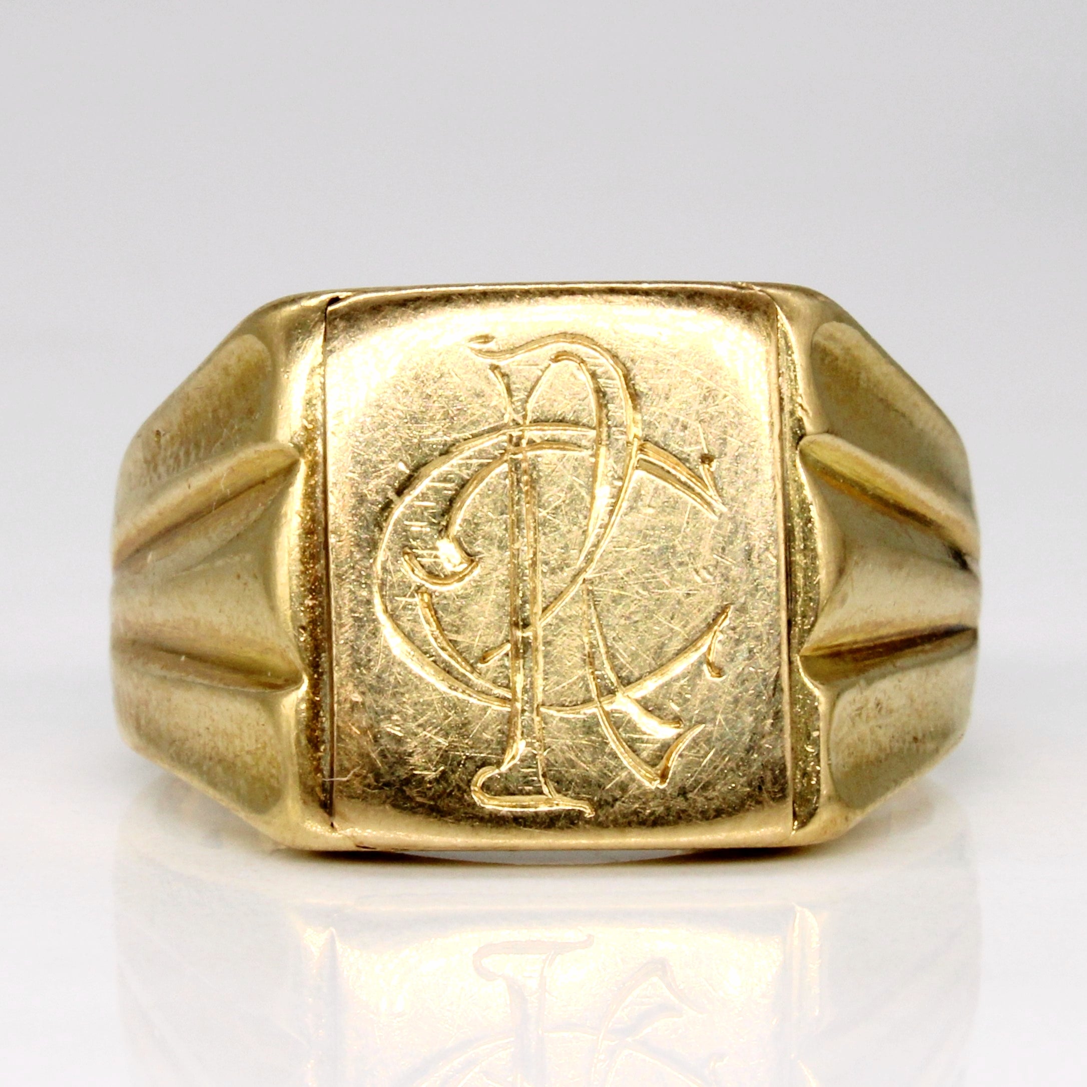 15k Yellow Gold 'RC' Initial Ring | SZ 9 |