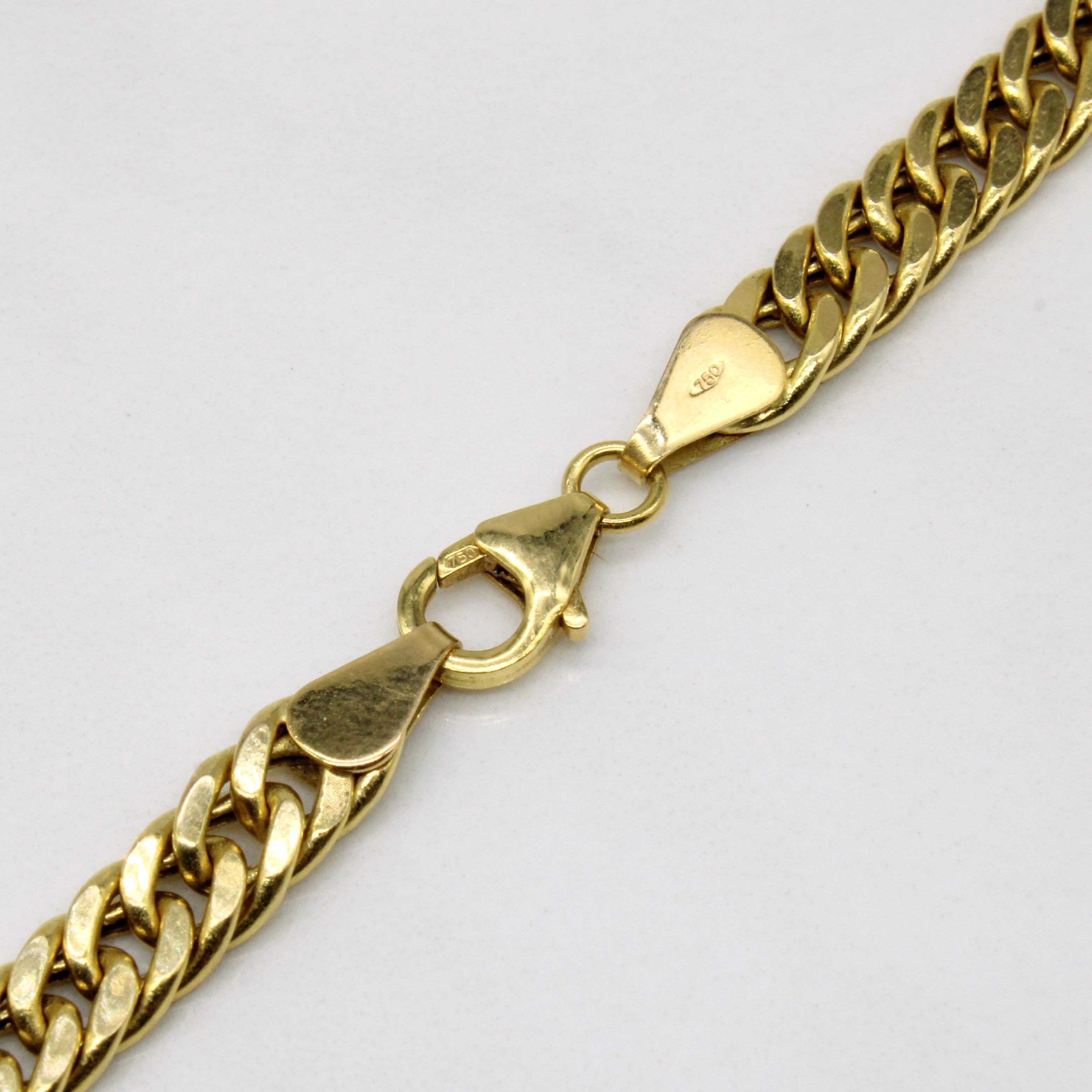Chaîne cubaine en or jaune 18 carats | 20 pouces |
