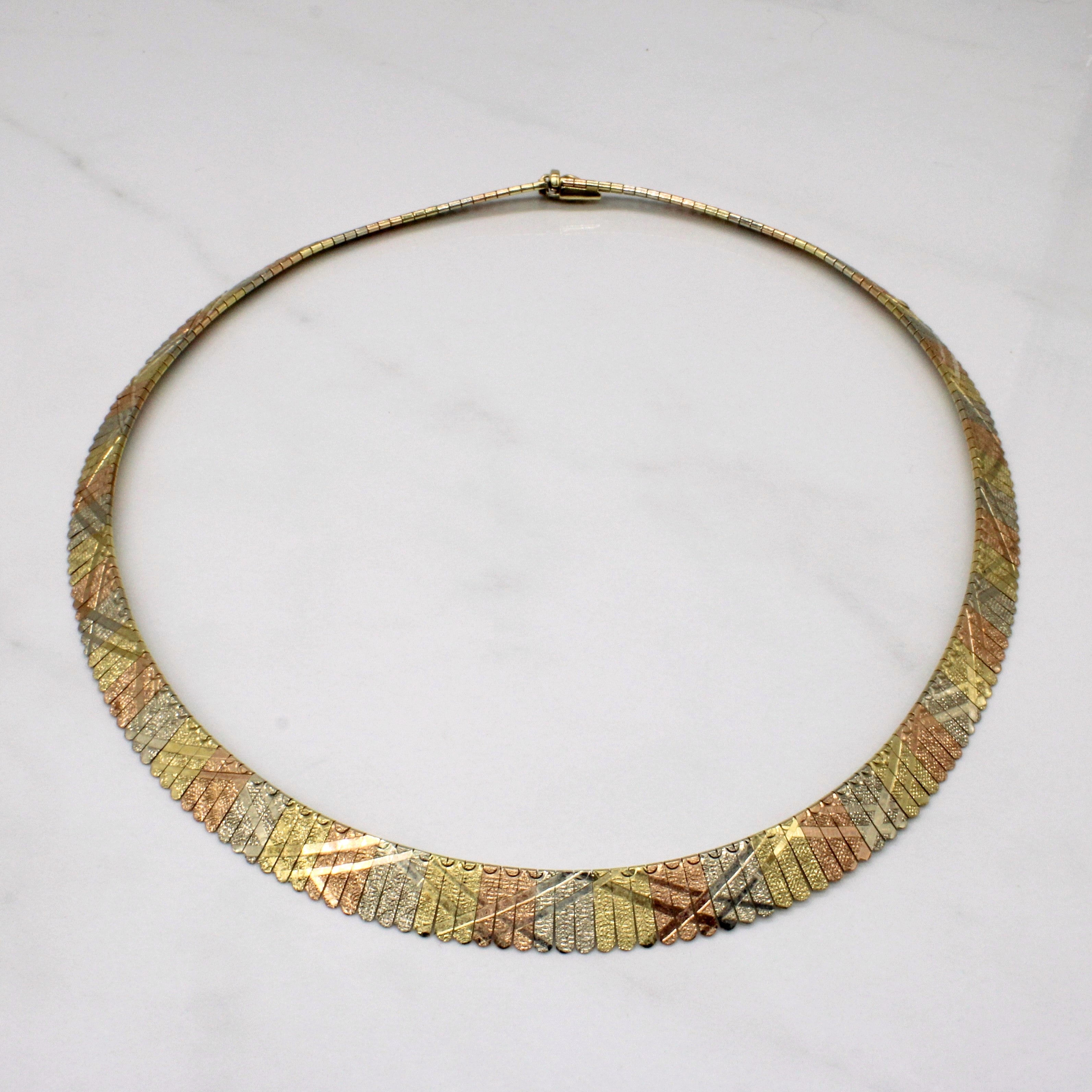 14k Tri Tone Gold Necklace | 17" |