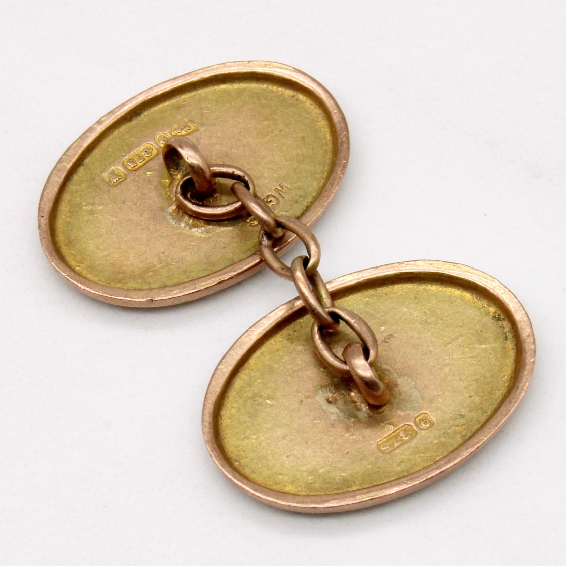 9k Yellow Gold 'L' Initial Cufflinks