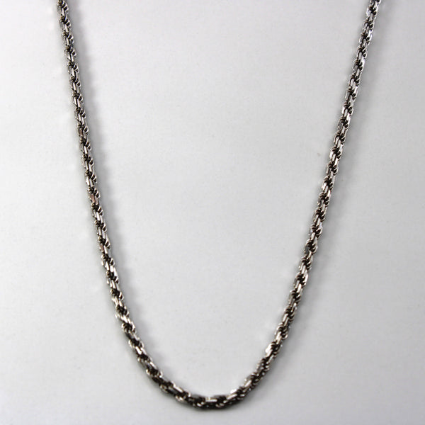 14k White Gold Rope Chain | 20
