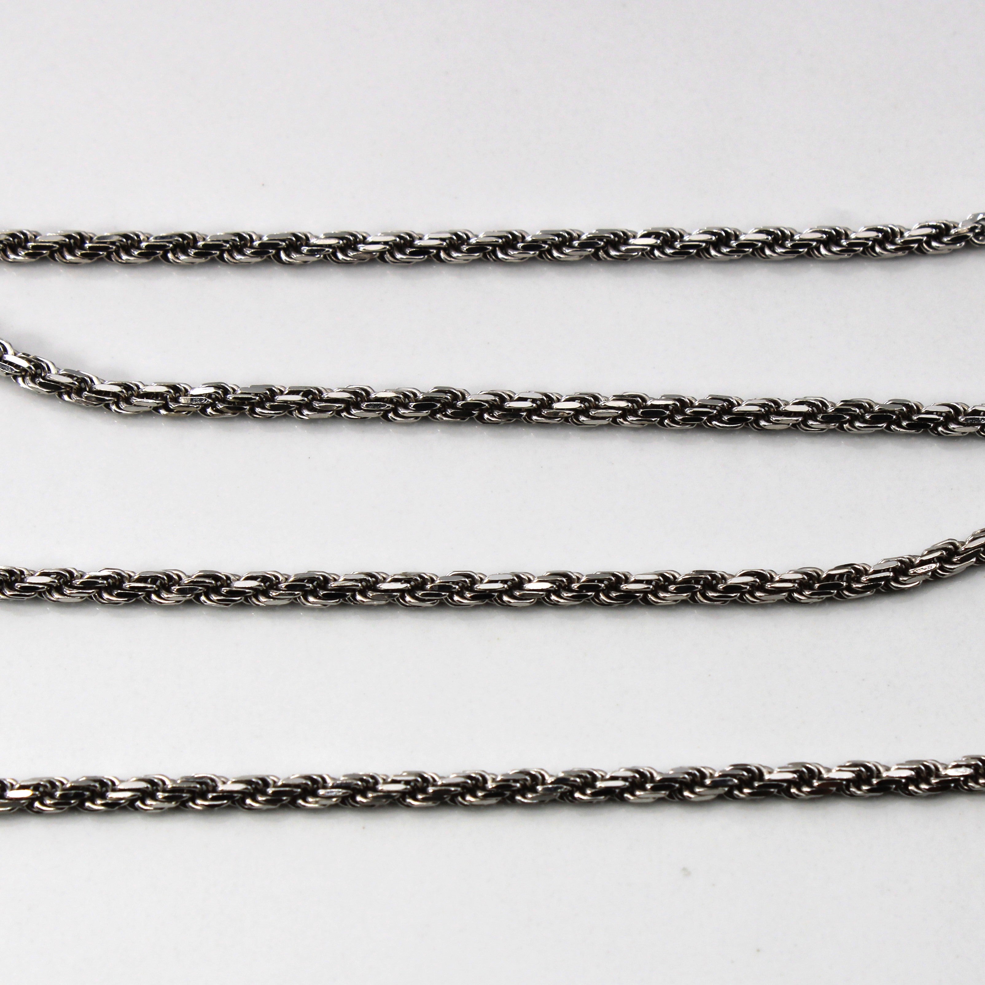 14k White Gold Rope Chain | 20"|