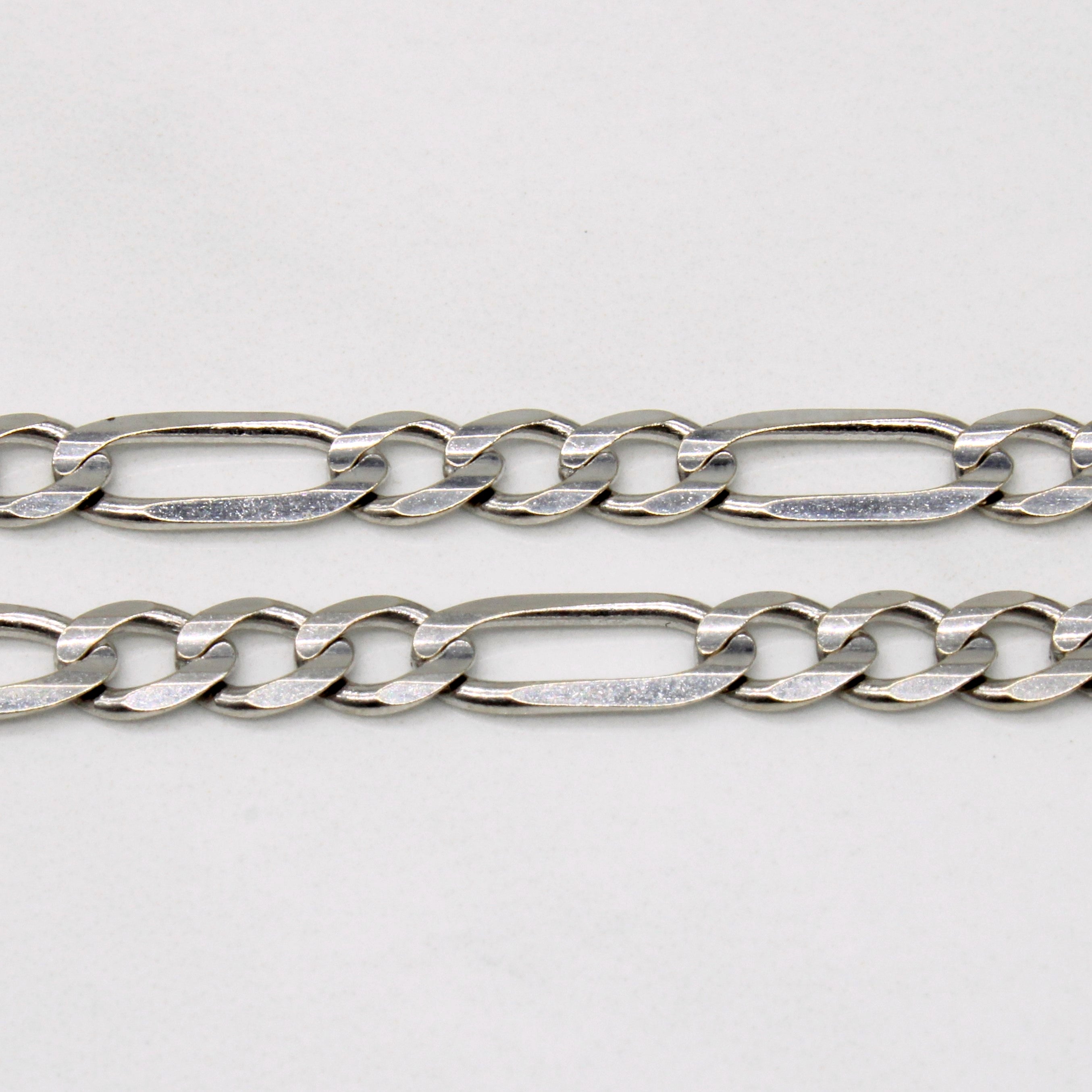 14k White Gold Figaro Link Chain | 24" |