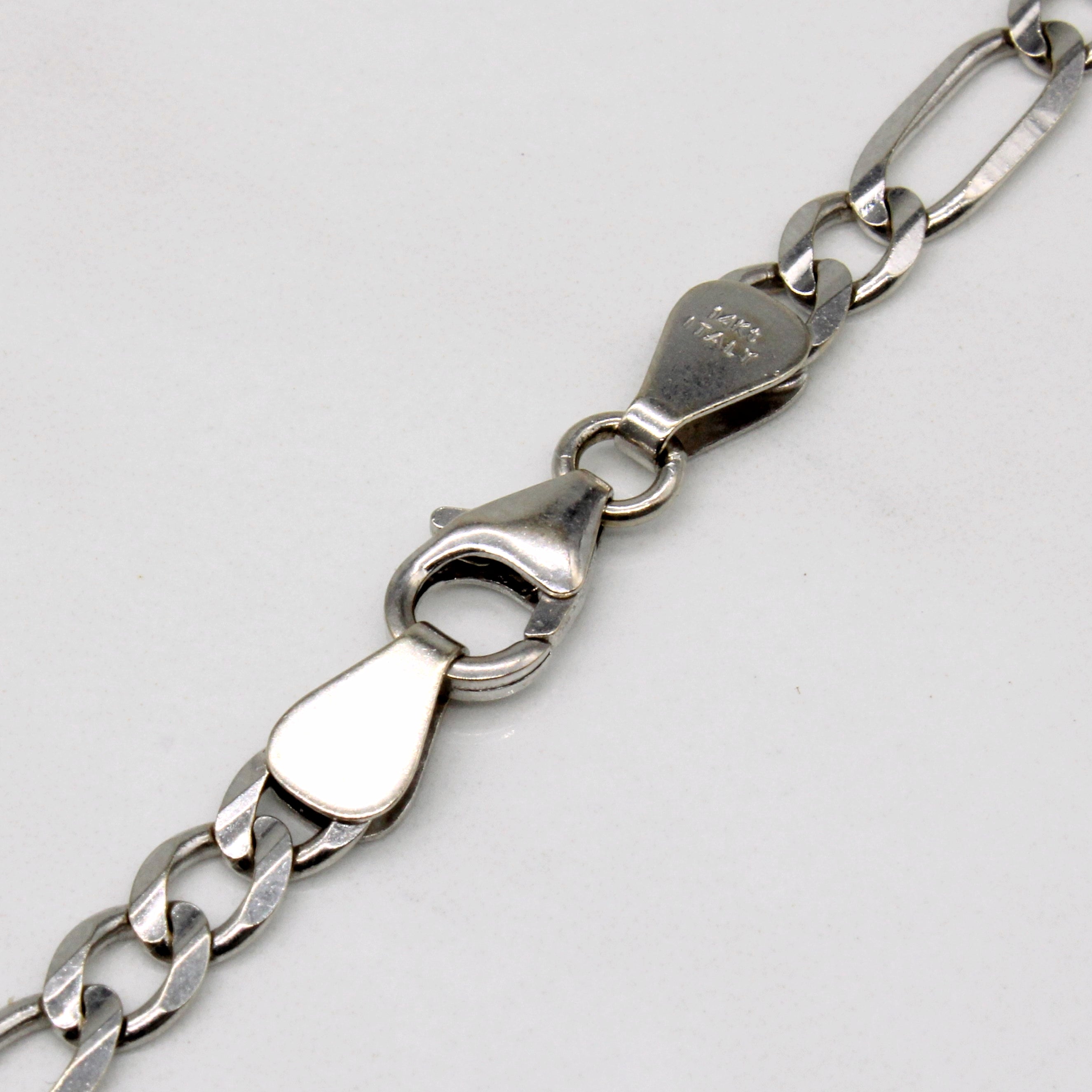 14k White Gold Figaro Link Chain | 24" |