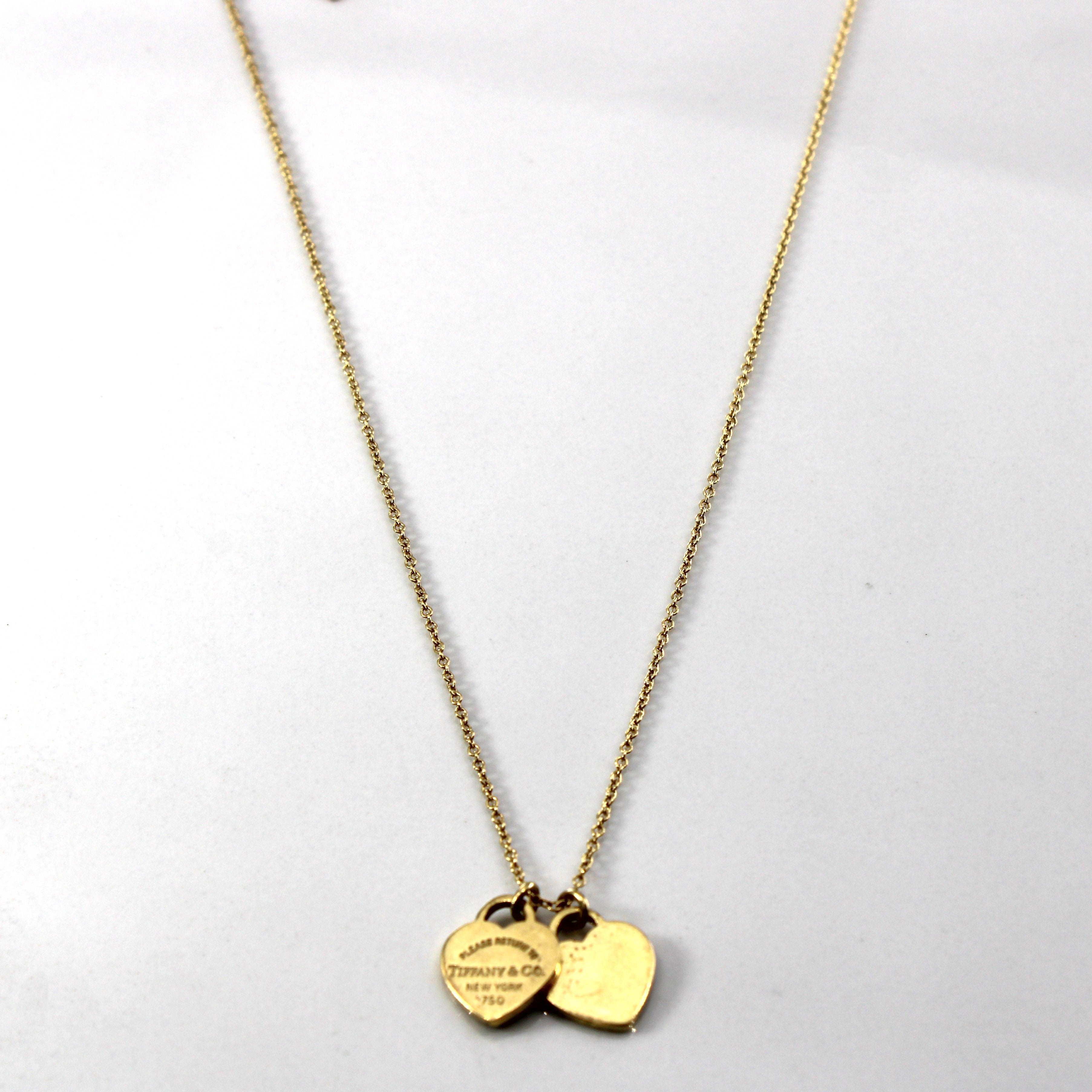 Tiffany & Co. 'Return to' Double Heart Tag Necklace | 16"|