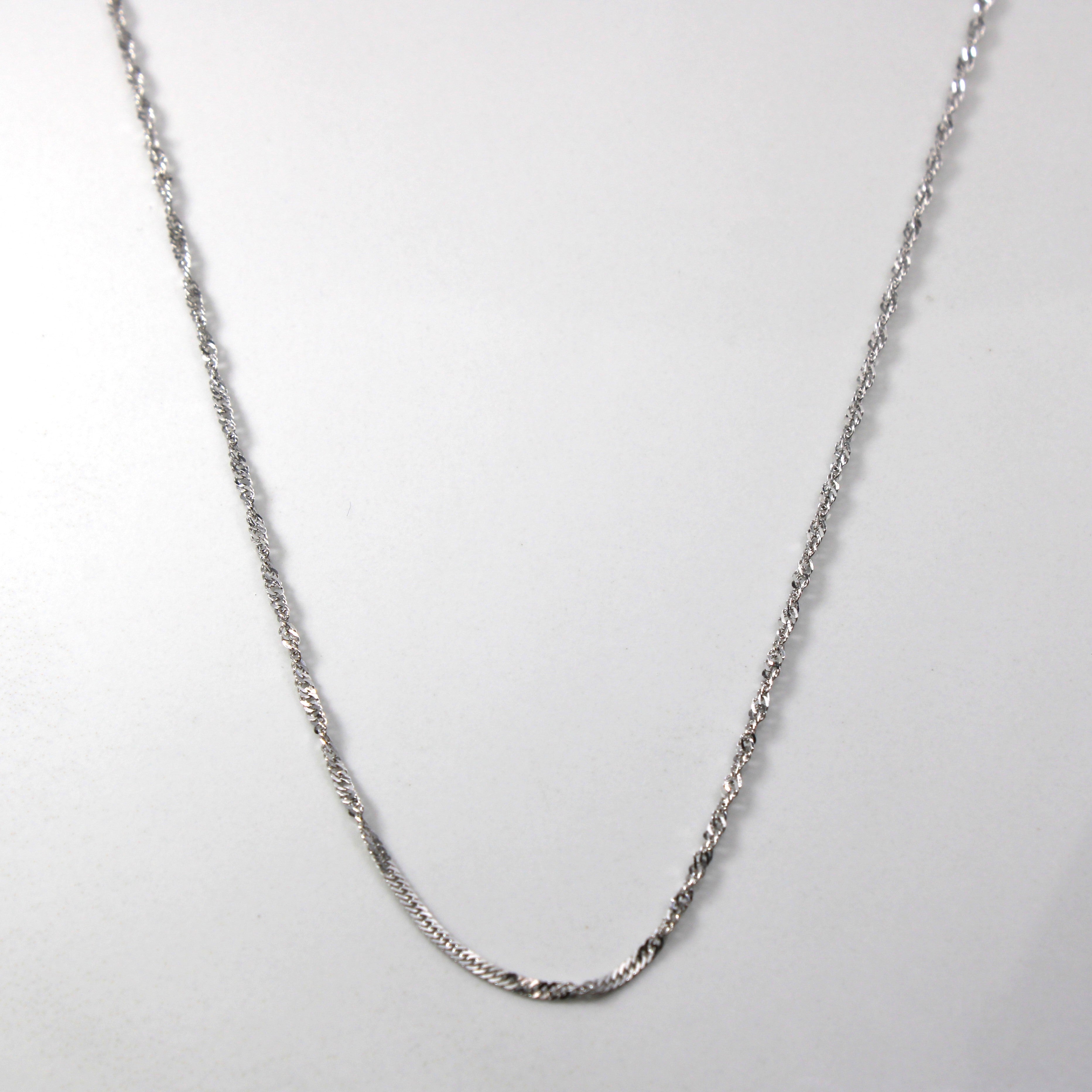 14k White Gold Singapore Chain | 20"|