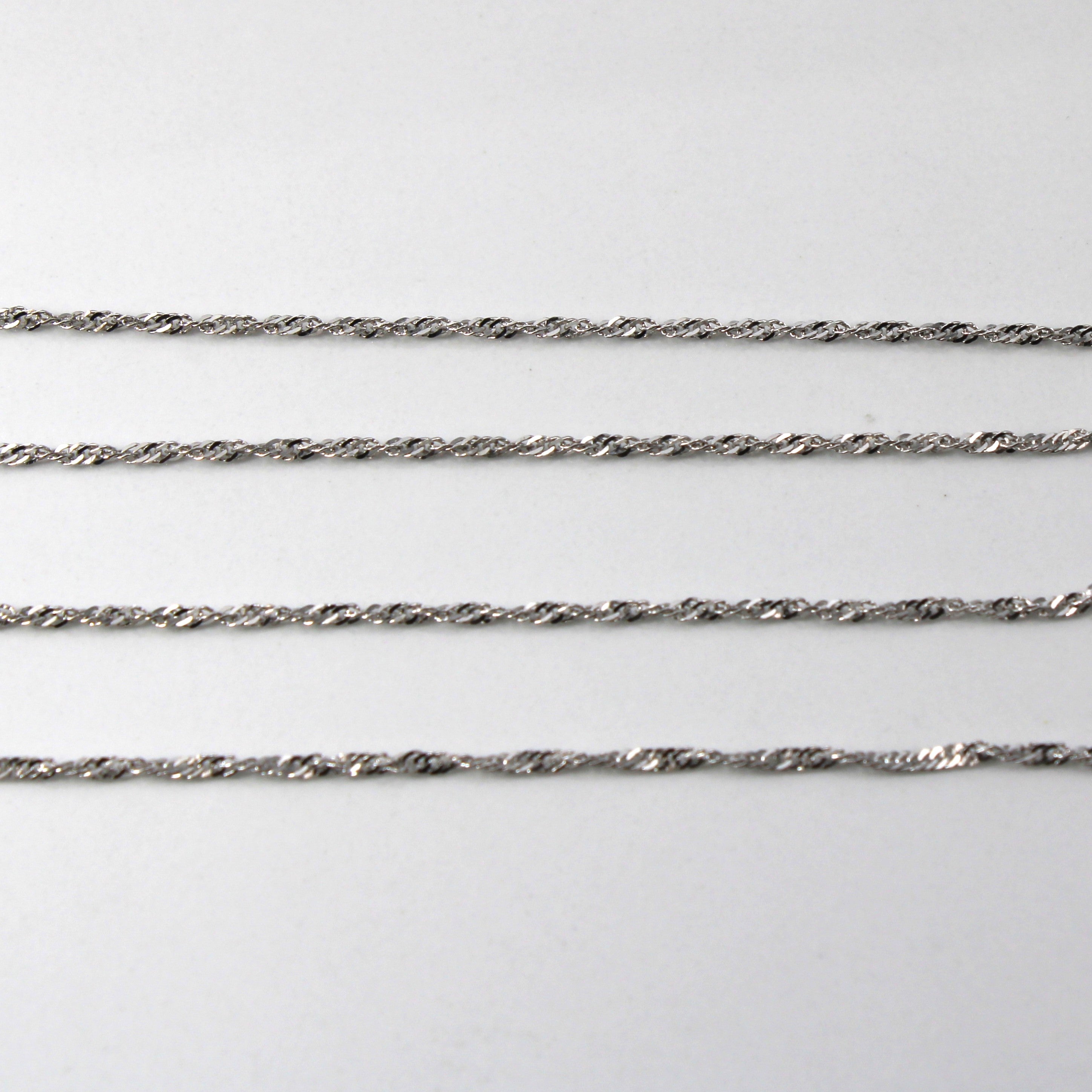14k White Gold Singapore Chain | 20"|