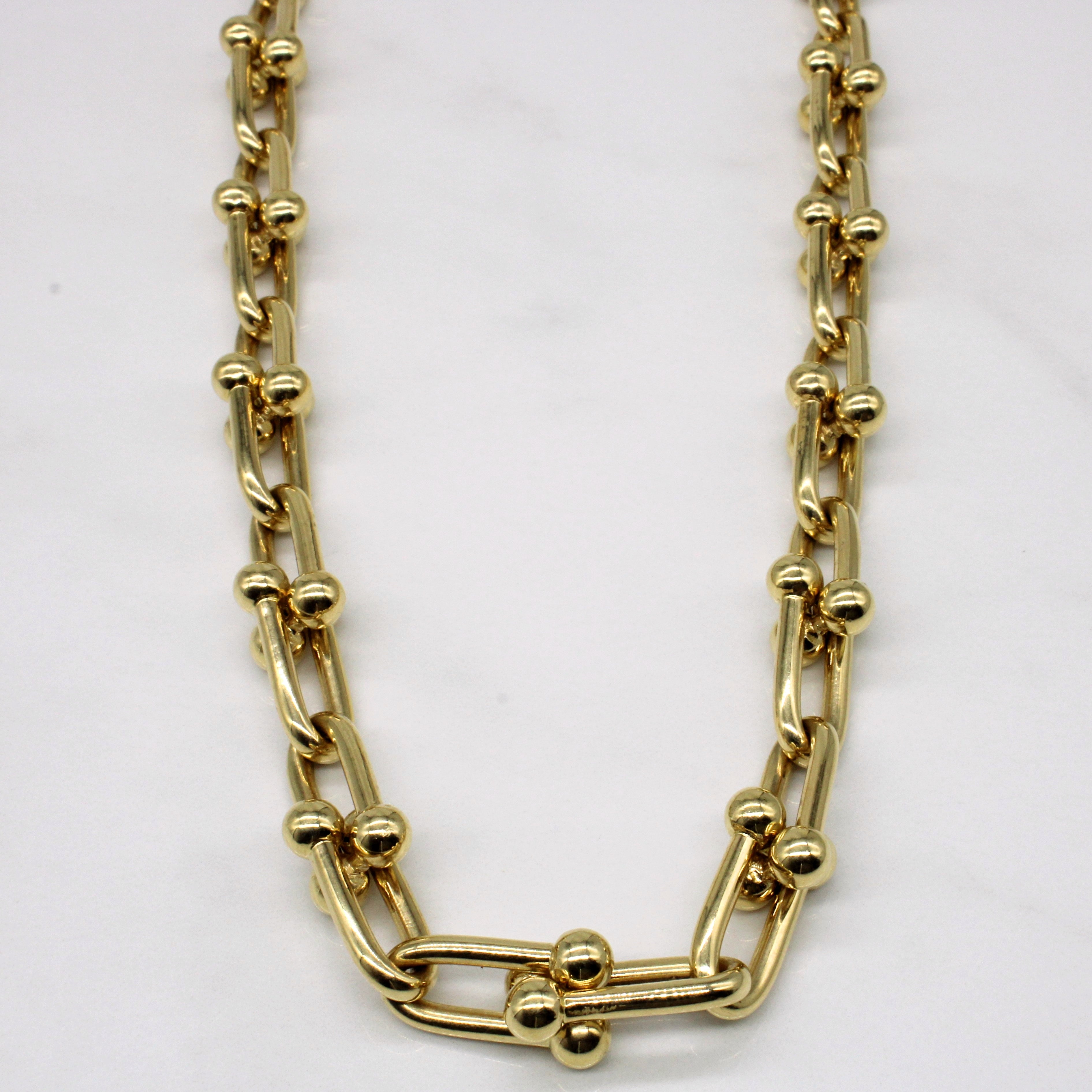 18k Yellow Gold Unique Link Necklace | 20" |