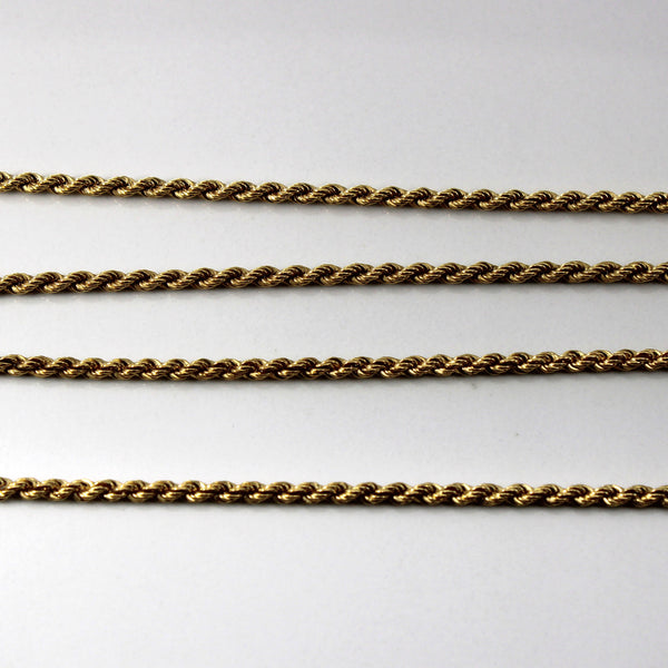 18k Yellow Gold Rope Chain with Italian Hallmark| 24