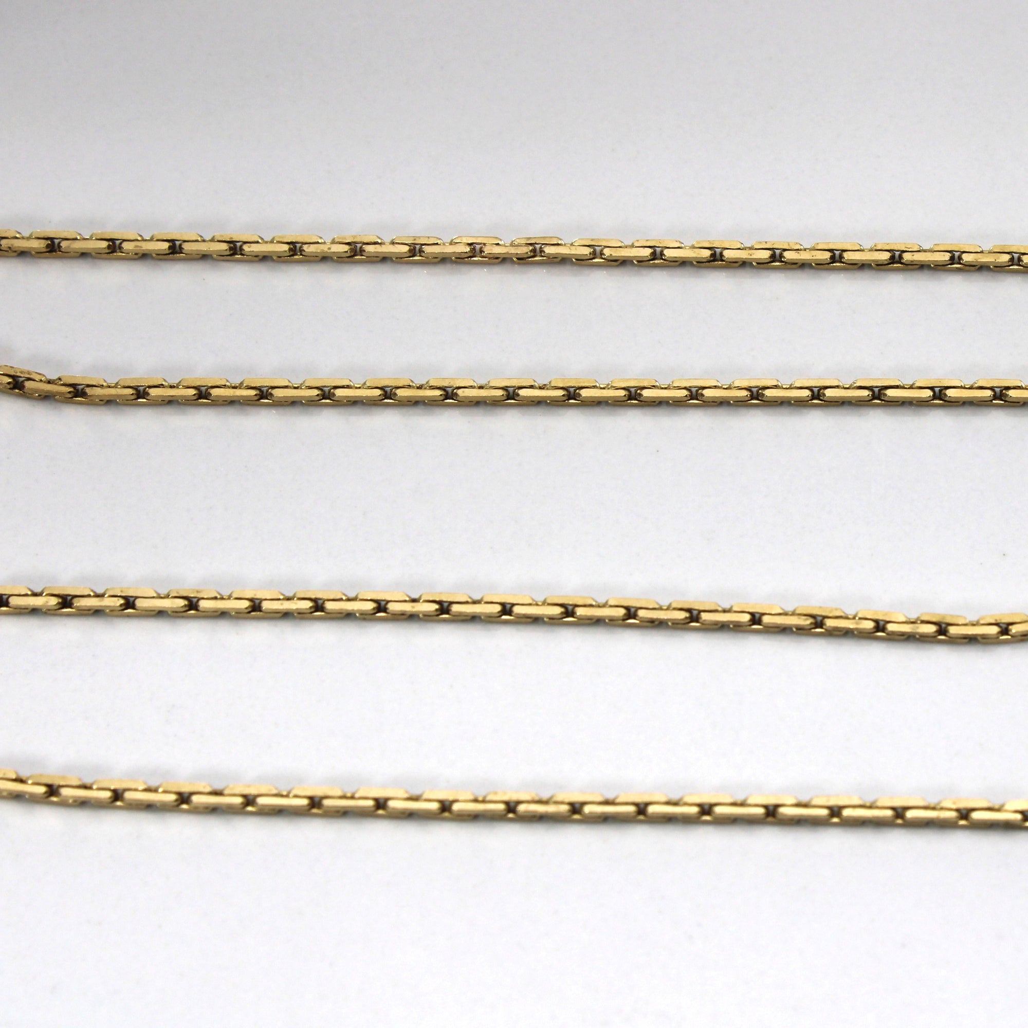 10k Yellow Gold Long Interlocking Chain | 32