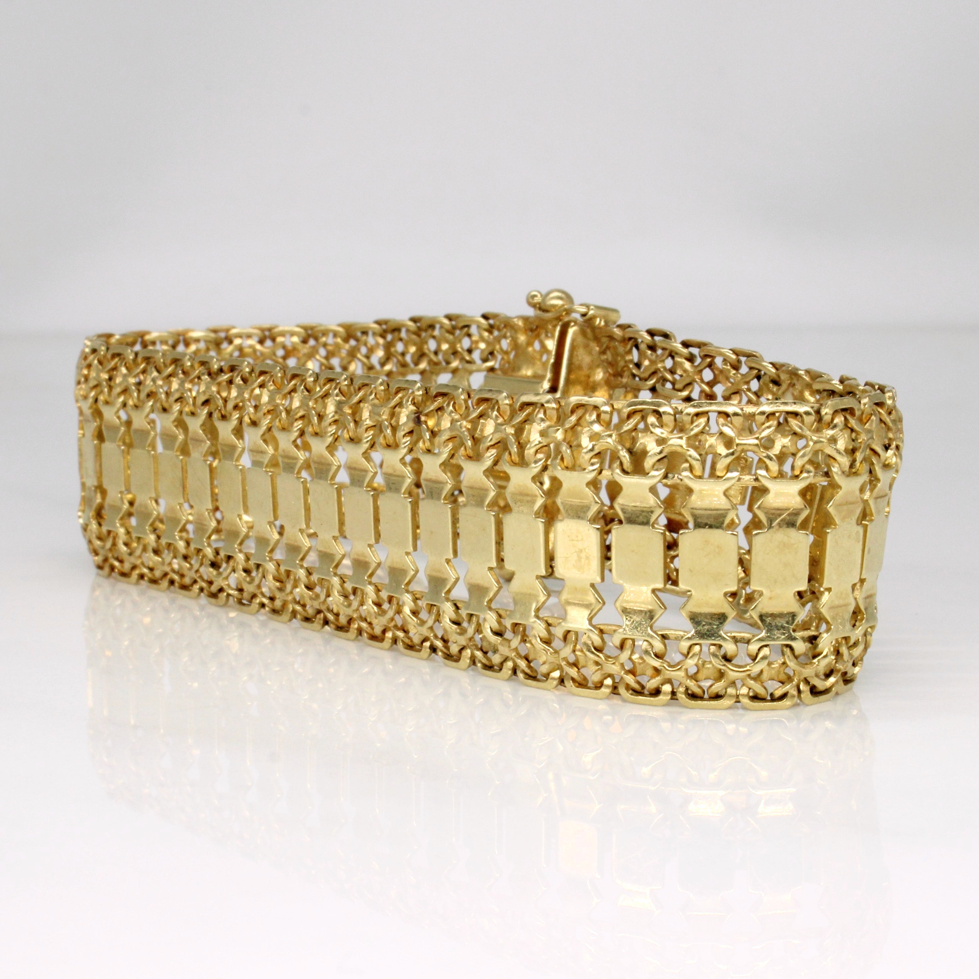 Bracelet large en or jaune 14 carats | 9 pouces |