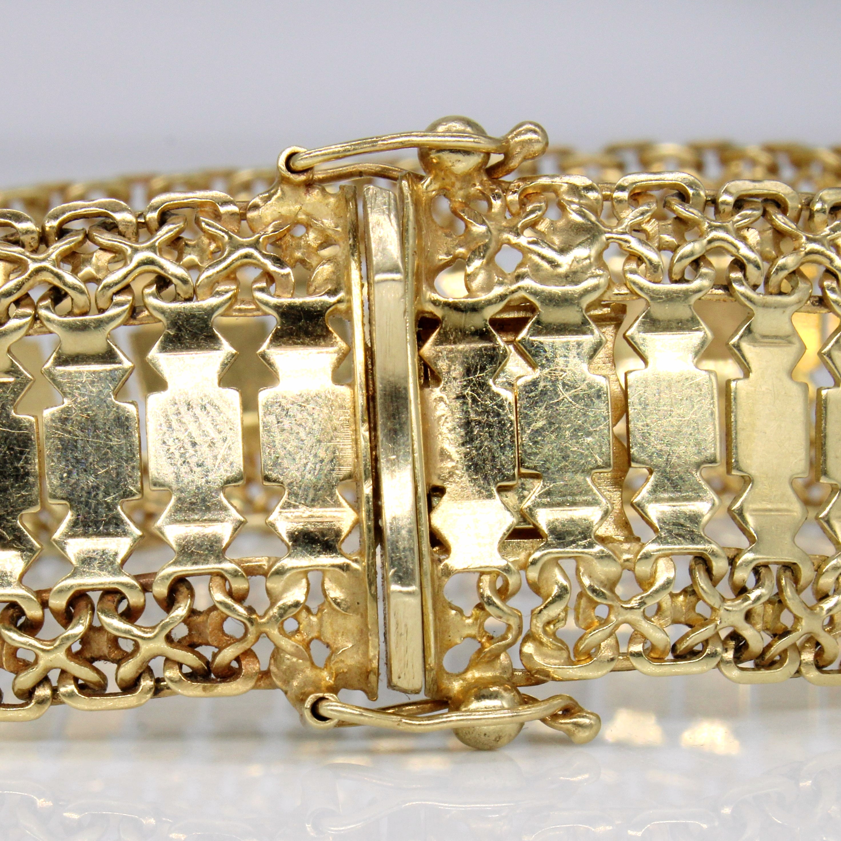 Bracelet large en or jaune 14 carats | 9 pouces |