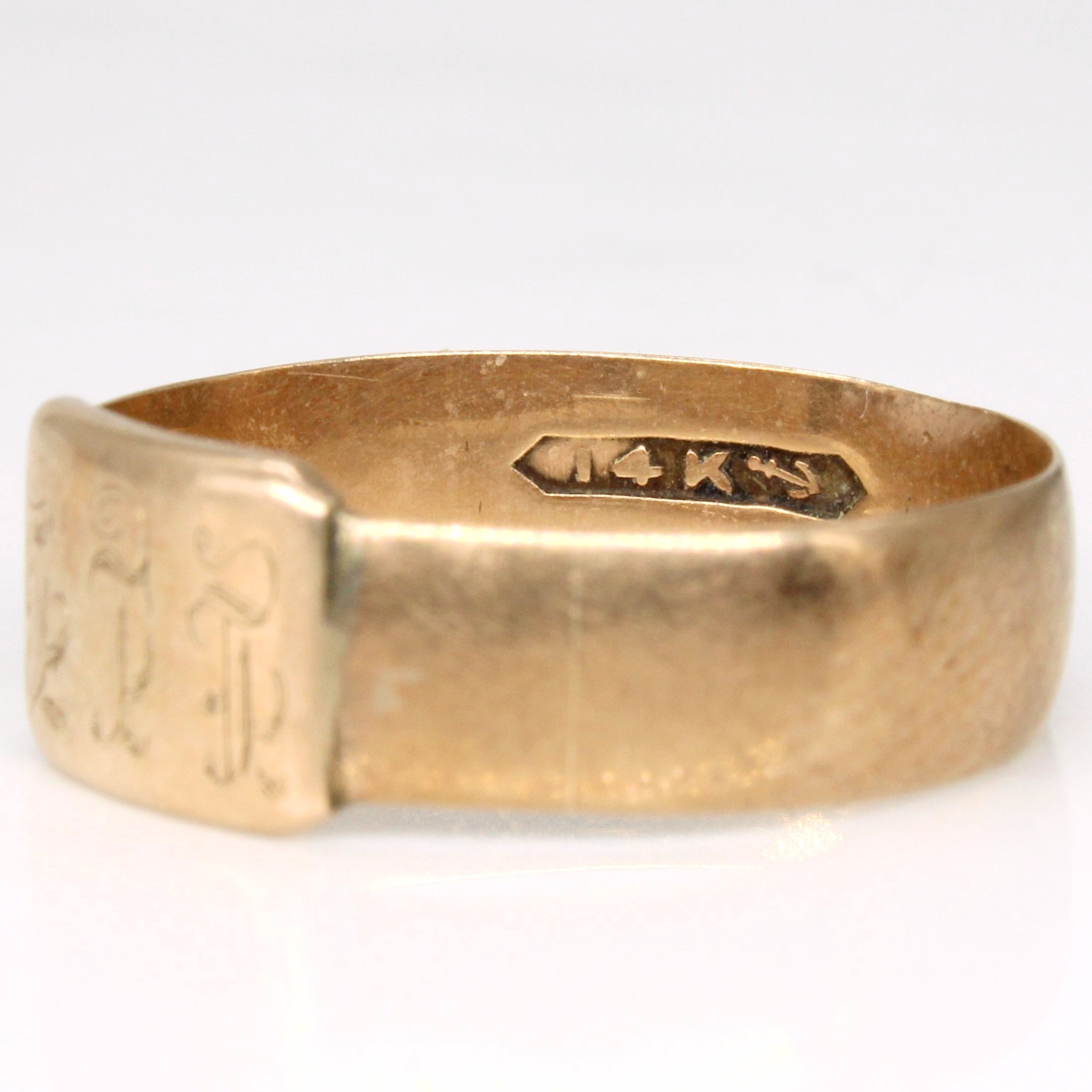 14k Yellow Gold 'E.L.B.' Initial Ring | SZ 10 |
