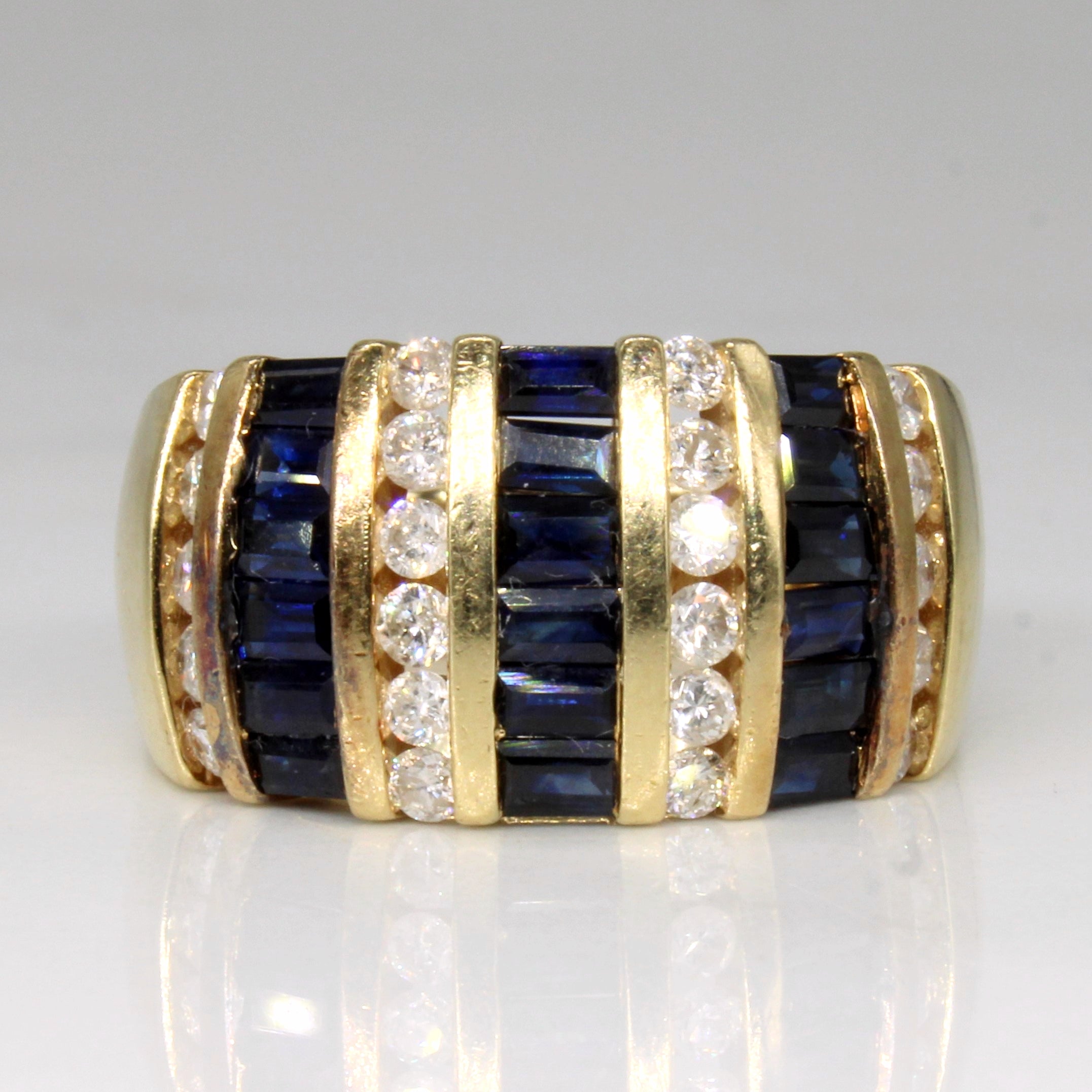 Channel Set Sapphire & Diamond Ring | 1.80ctw, 0.66ctw | SZ 6.75 |