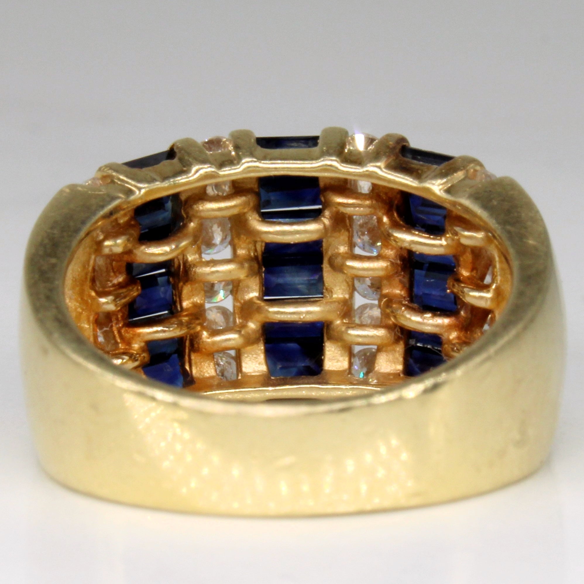 Channel Set Sapphire & Diamond Ring | 1.80ctw, 0.66ctw | SZ 6.75 |