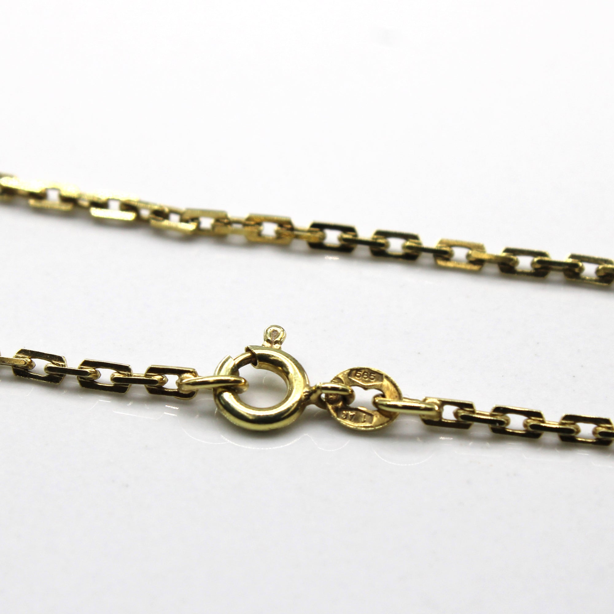 14k Yellow Gold Rolo Link Long Chain | 27