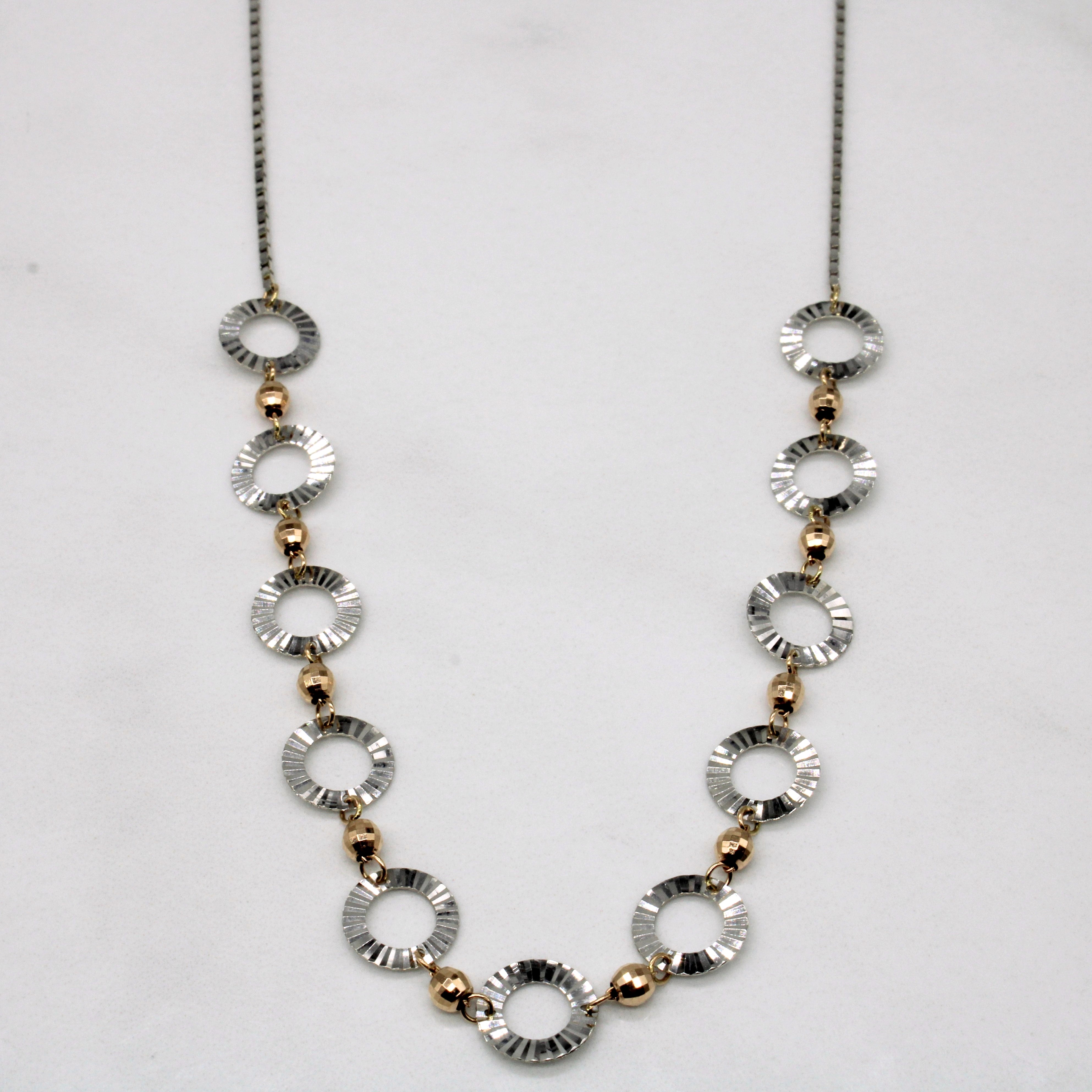 14k Two Tone Gold Necklace | 17" |