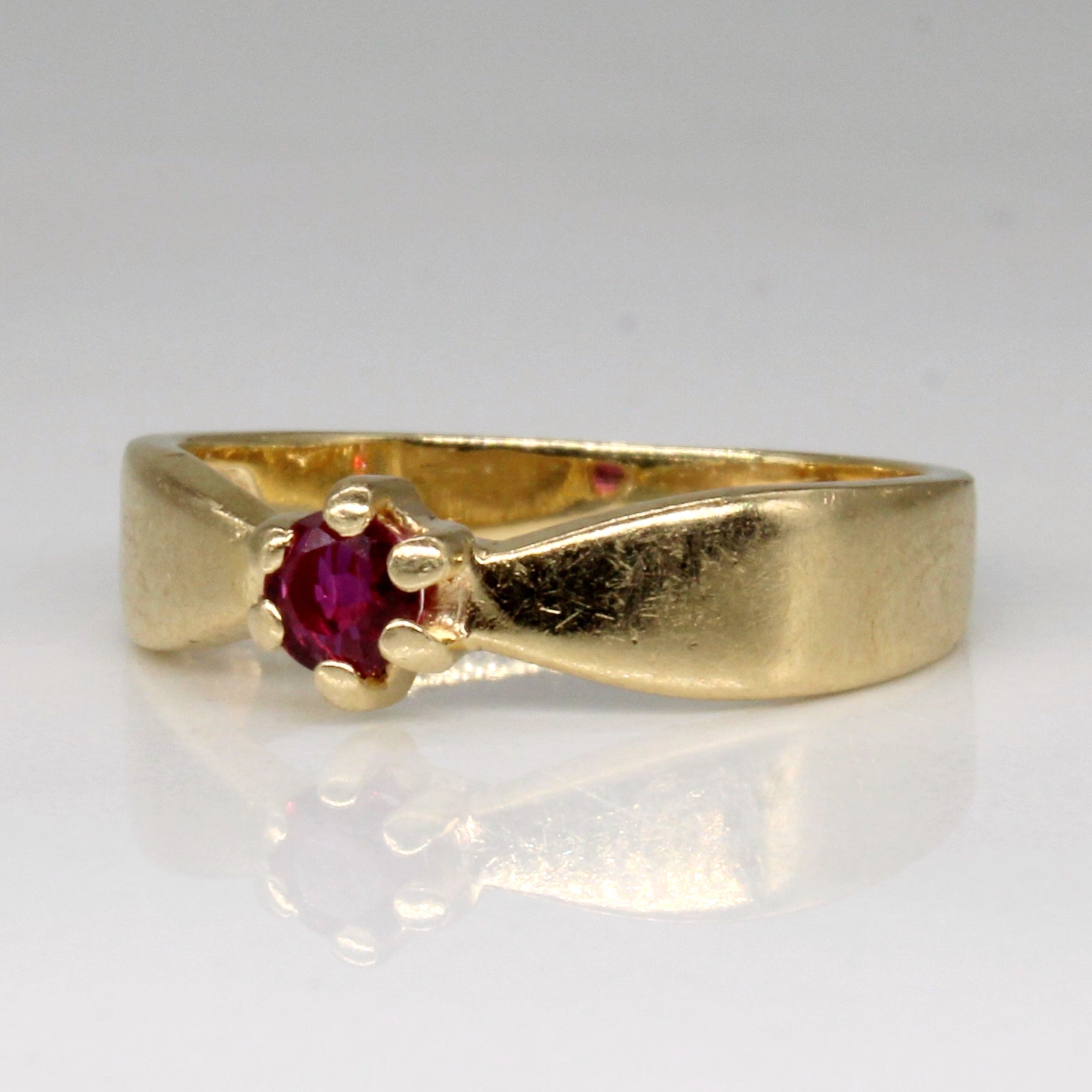 Bague solitaire rubis | 0,10 ct | Taille 5 |