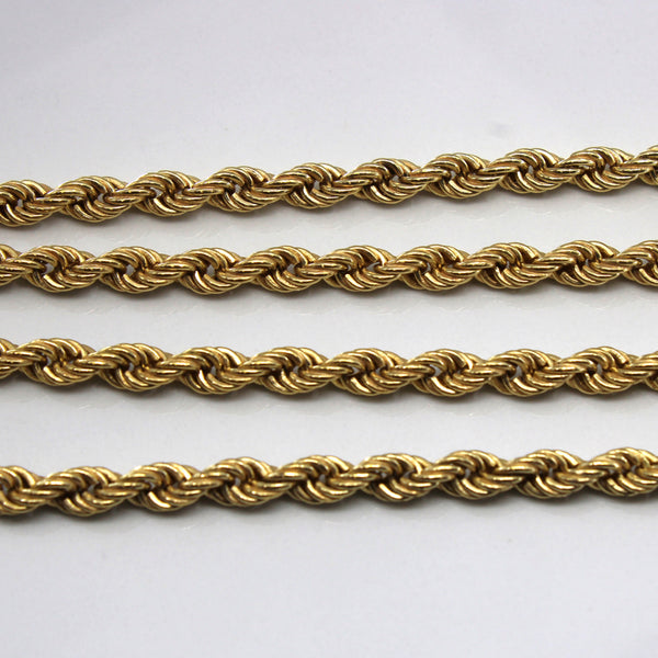 9k Yellow Gold Rope Chain | 24