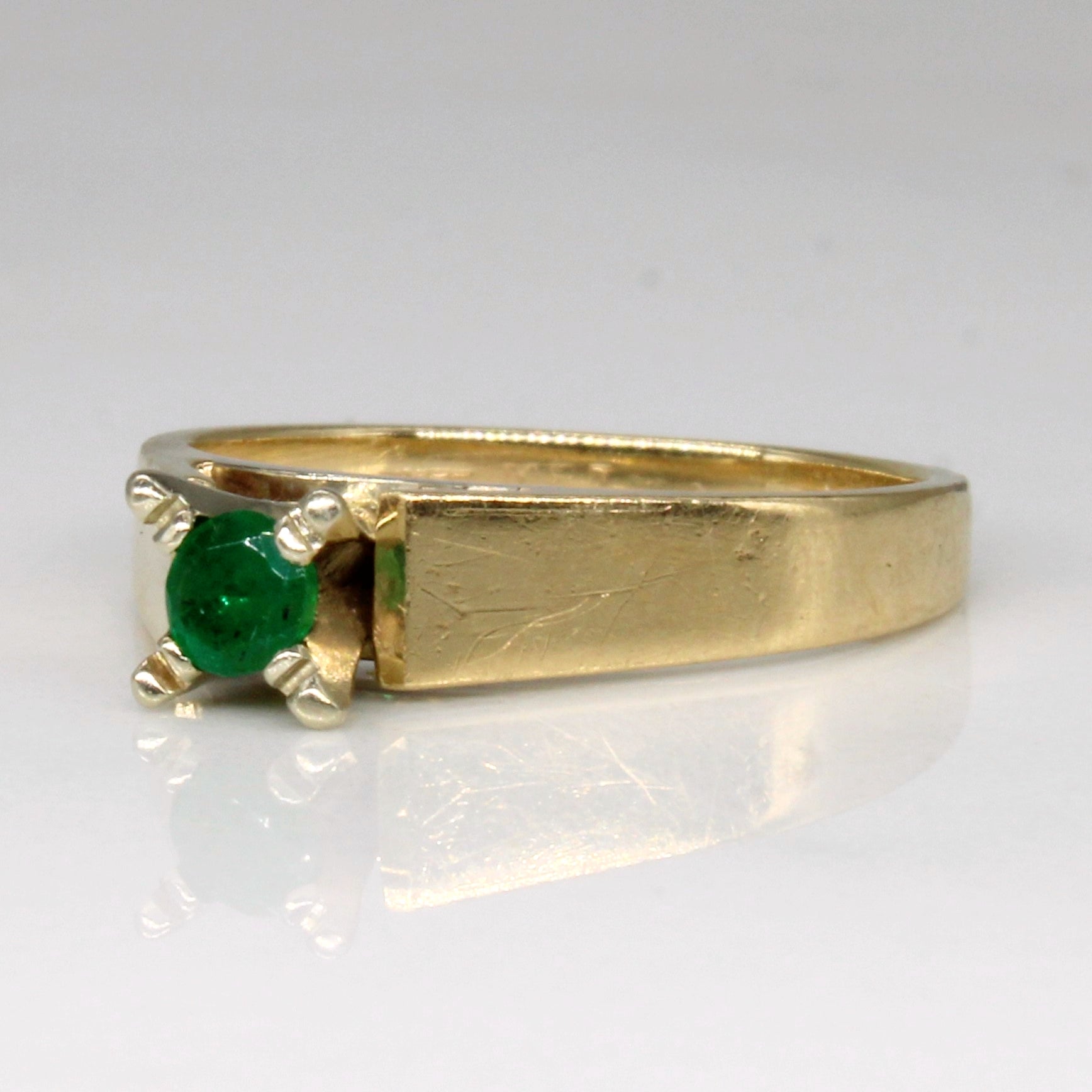 Cathedral Set Emerald Ring | 0.08ct | SZ 4 |