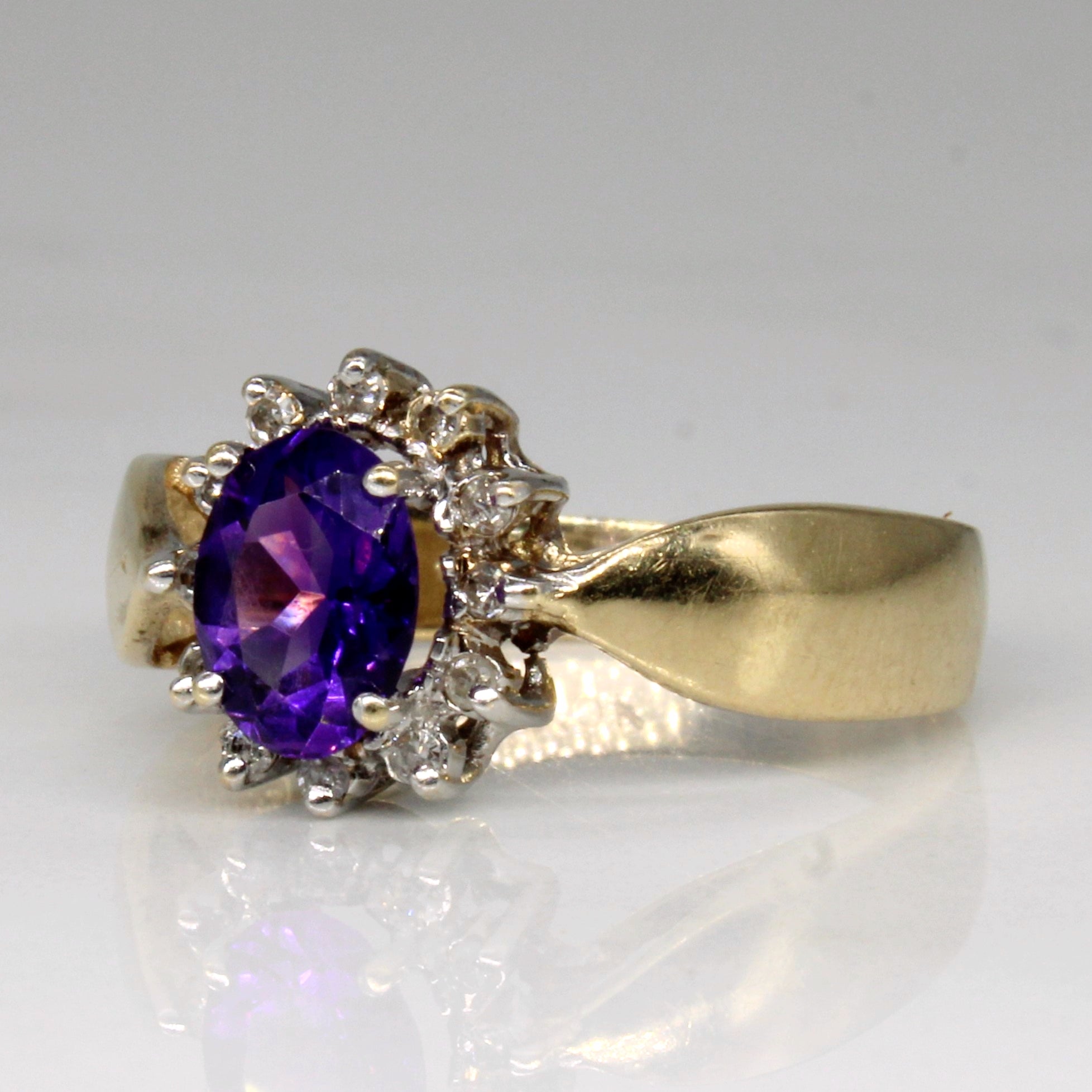 Amethyst & Diamond Cocktail Ring | 0.60ct, 0.06ctw | SZ 6.25 |