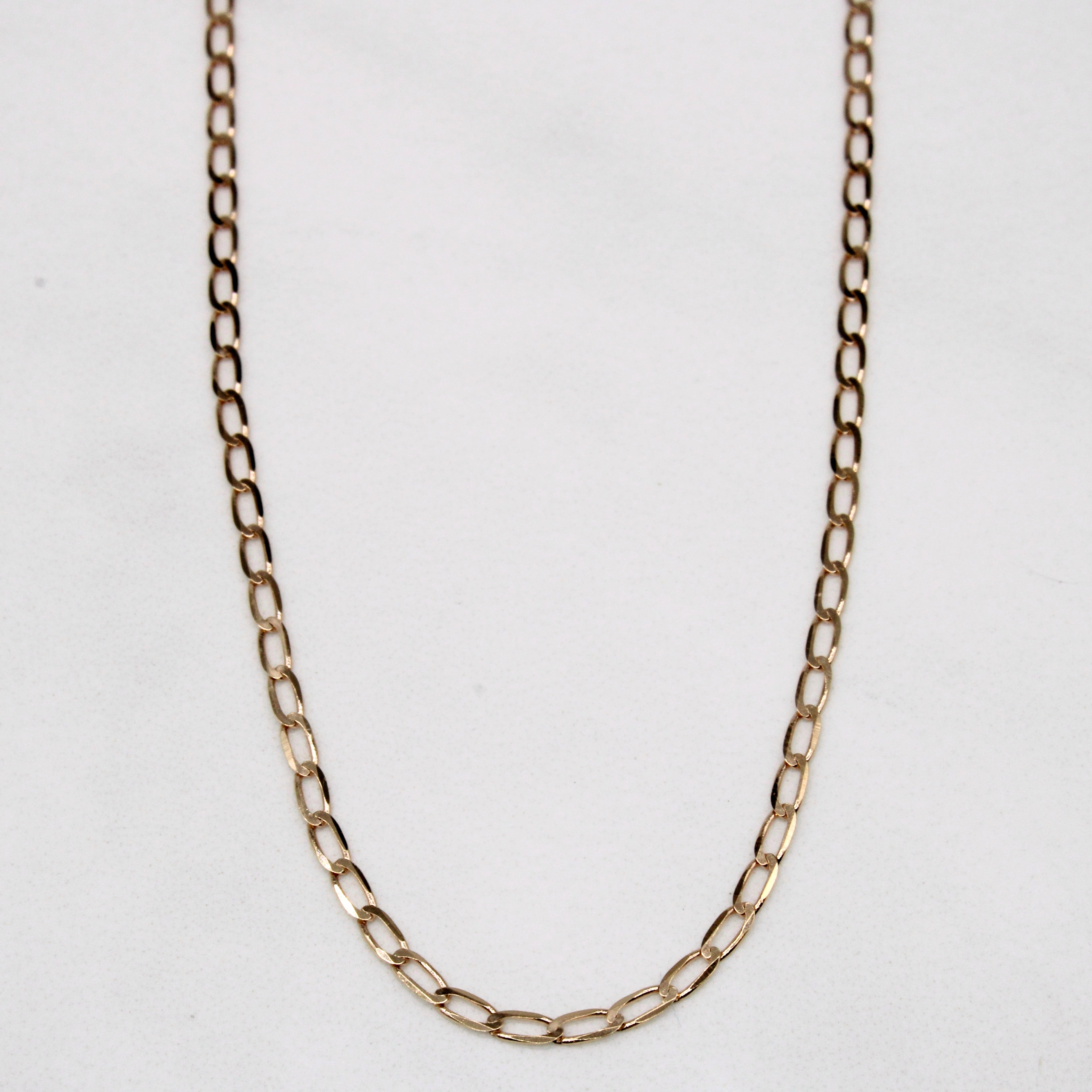 Italian 14k Rose Gold Elongated Curb Chain | 16" |