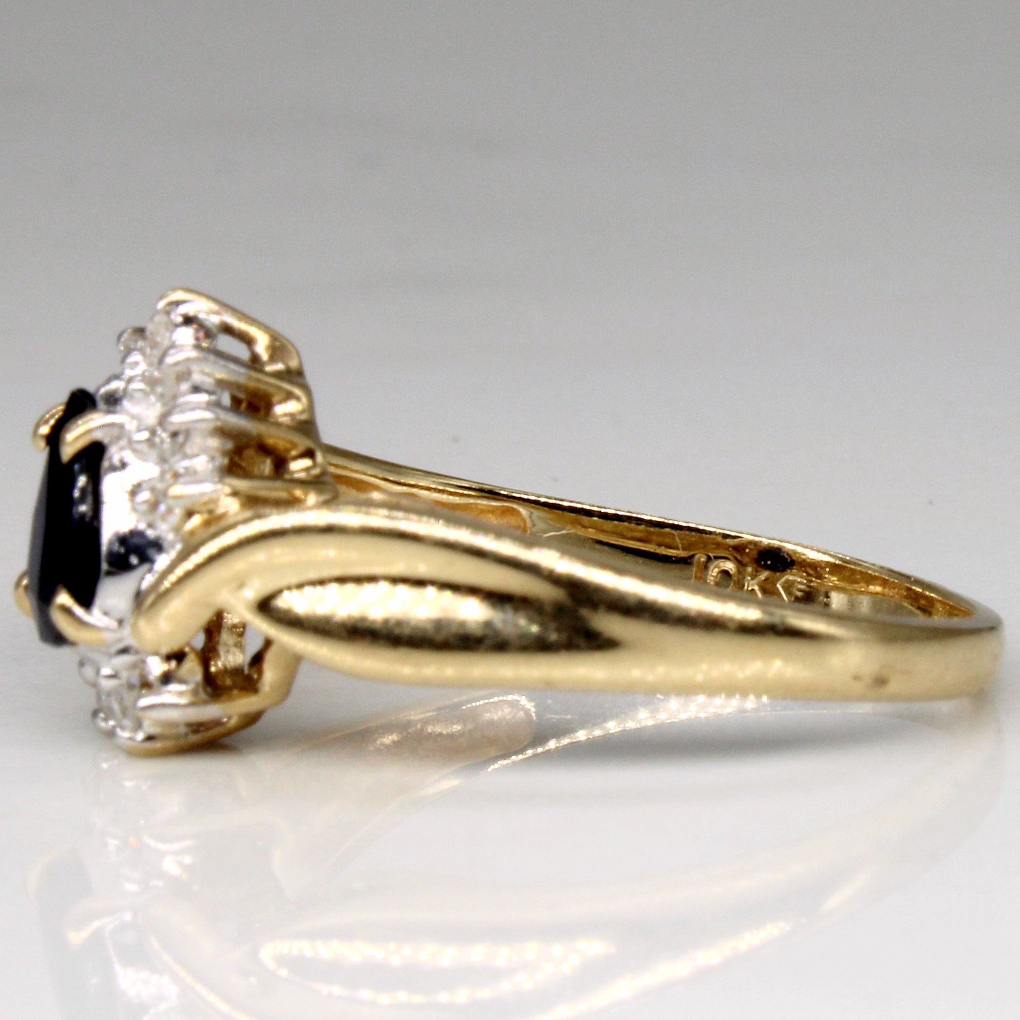 Sapphire & Diamond Halo Set Ring | 0.43ct, 0.05ctw | SZ 6 |