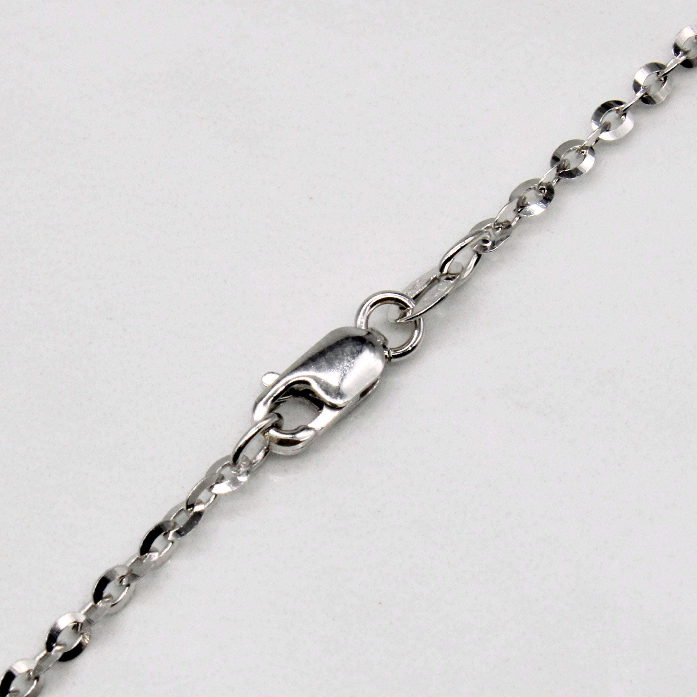 Italian 14k White Gold Flattened Cable Chain | 17" |