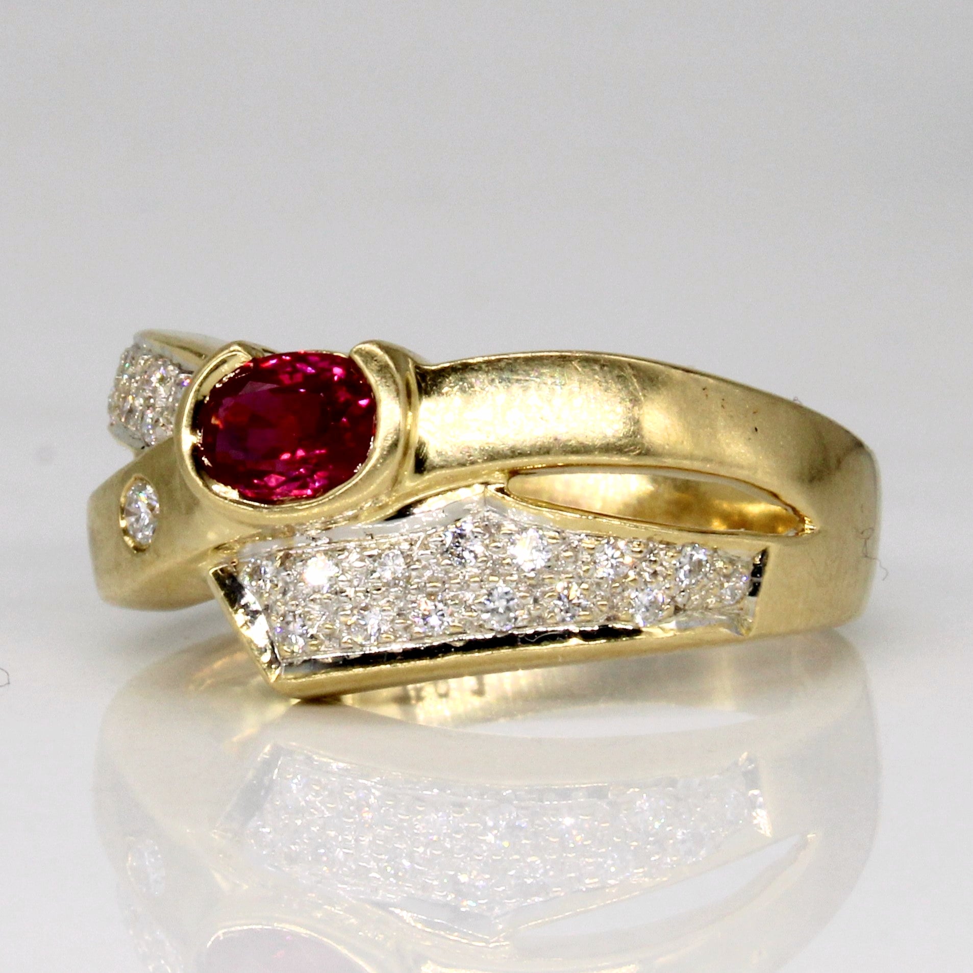 Ruby & Diamond Cocktail Ring | 0.55ct, 0.12ctw | SZ 7.25 |
