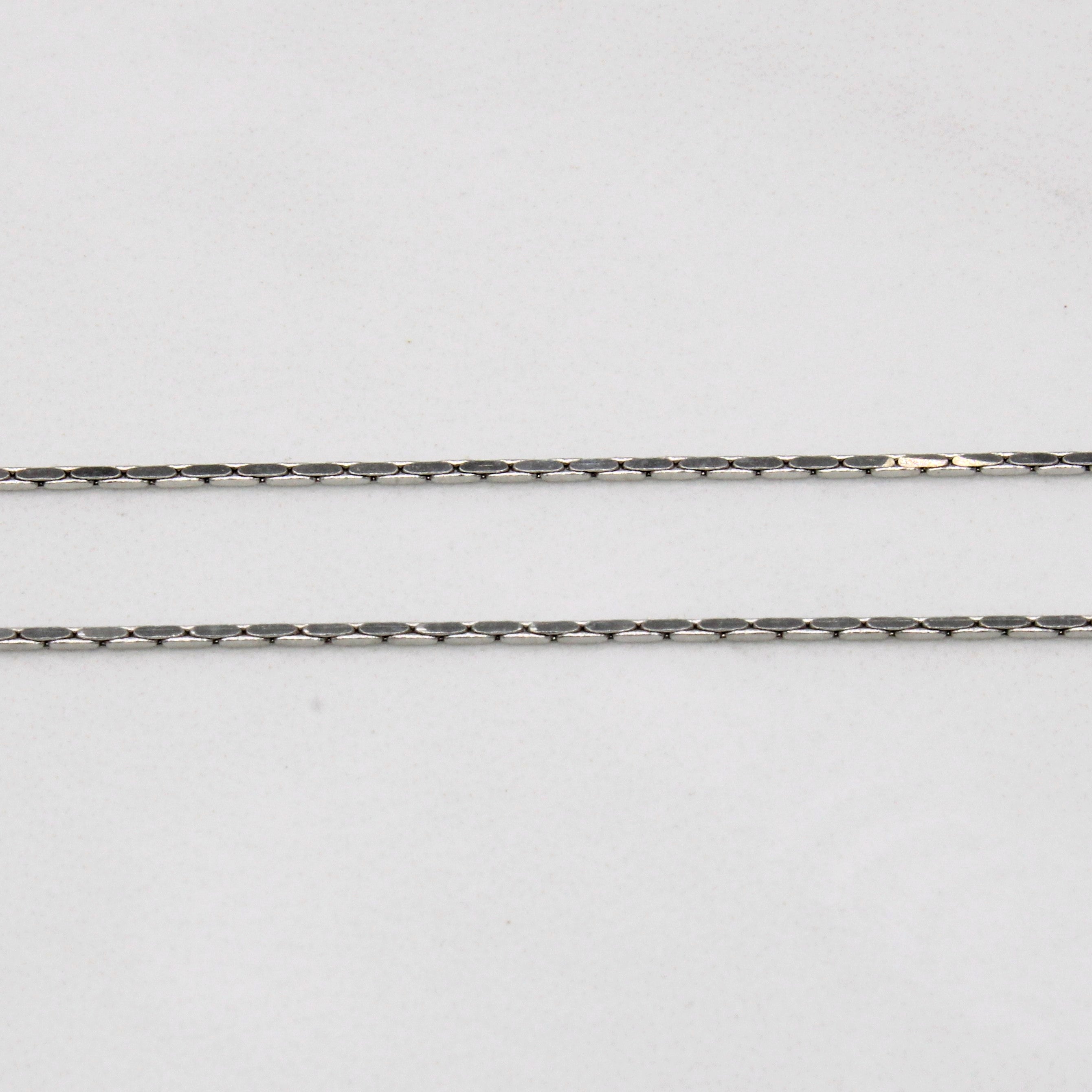 Italian 18k White Gold Modified Boston Link Chain | 16" |