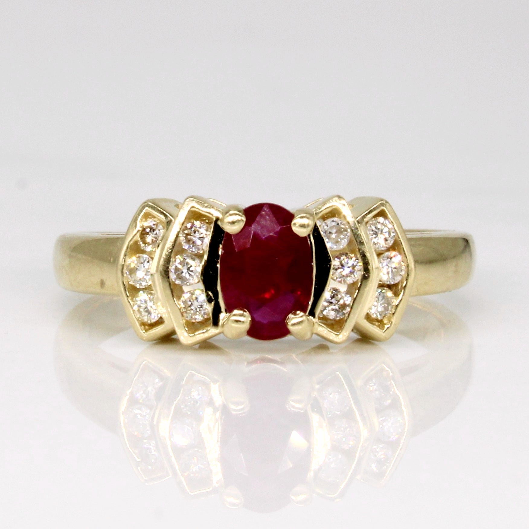 Ruby & Diamond Ring | 0.45ct, 0.12ctw | SZ 6.25 |