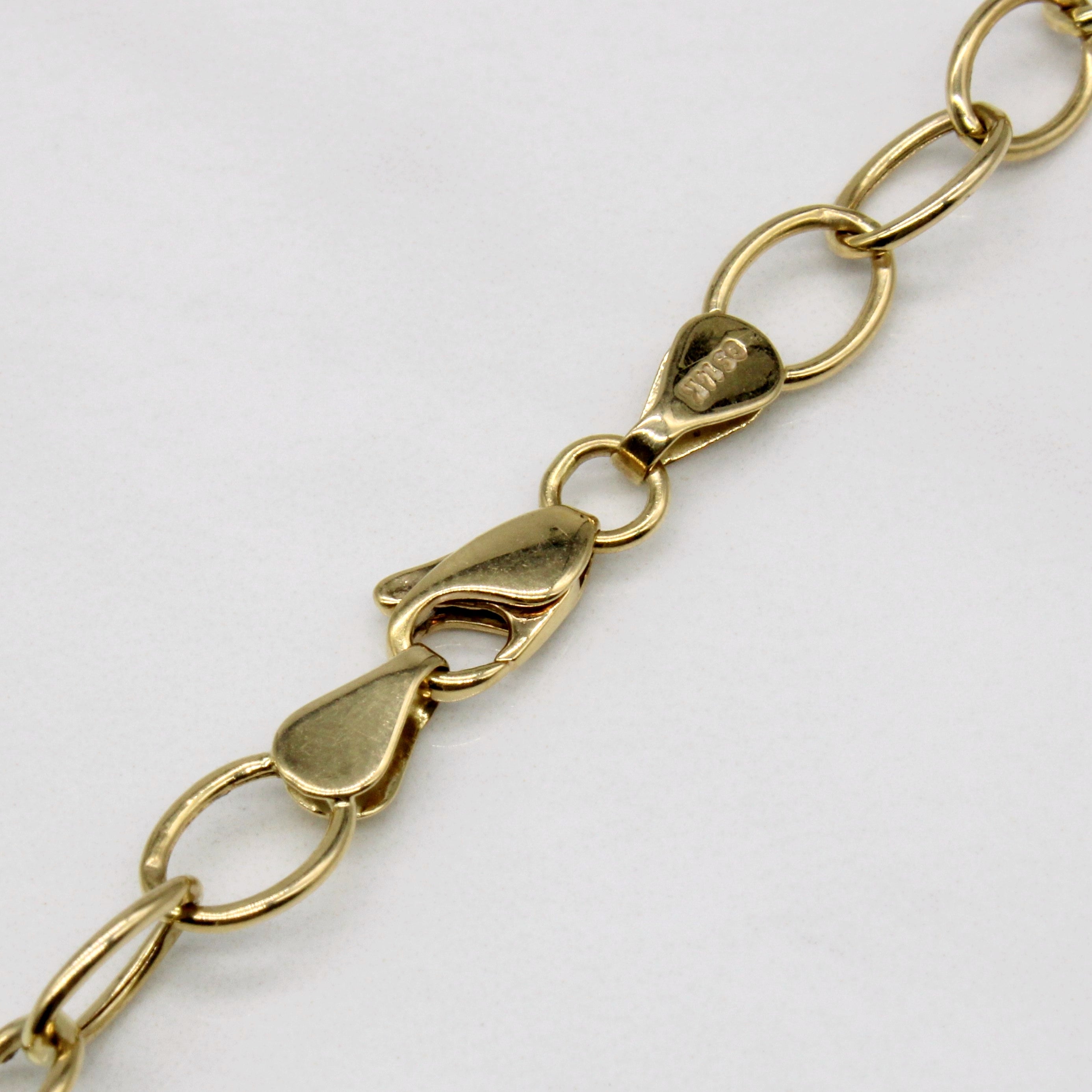 14k Two Tone Gold Drop Pendant Necklace | 17" |