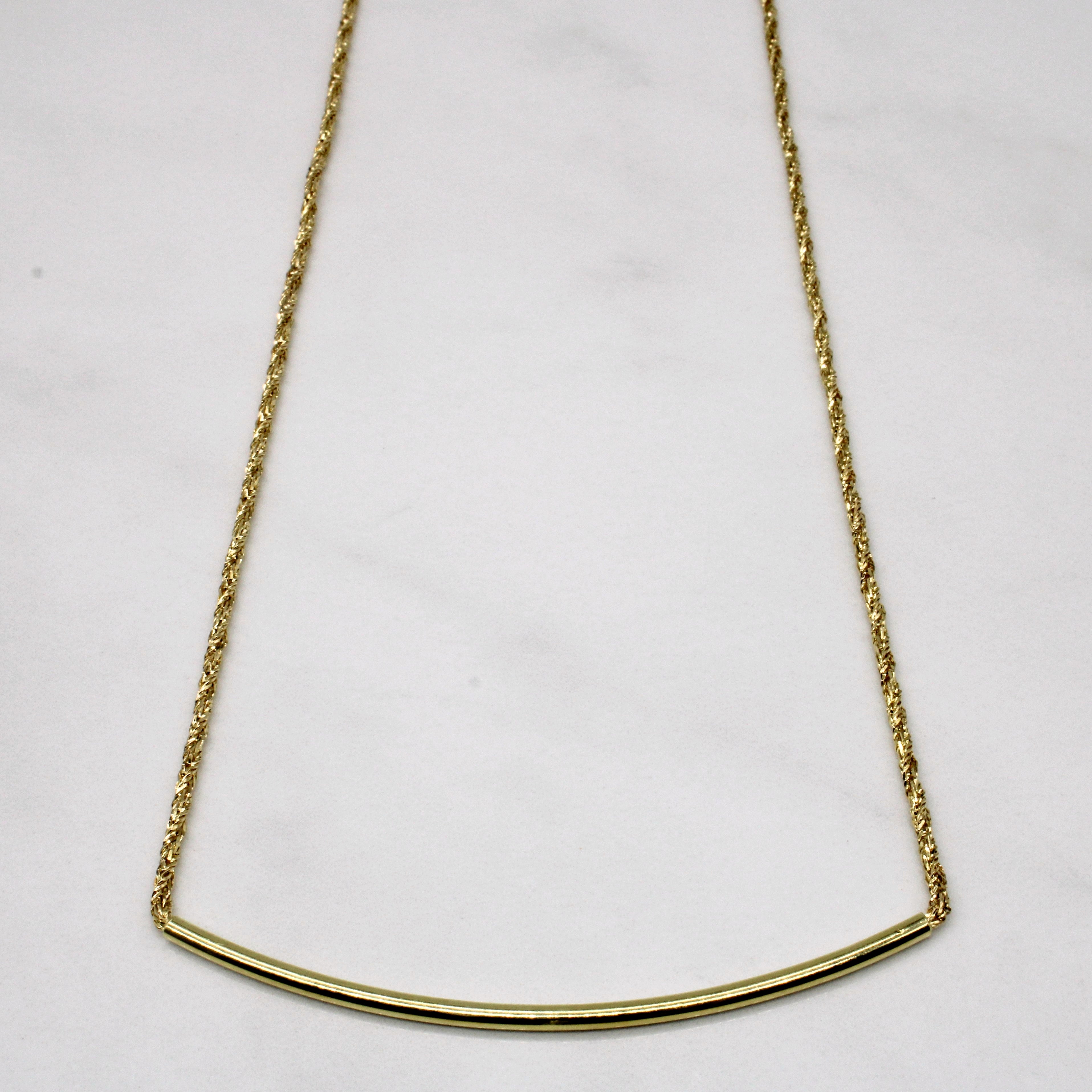 14k Yellow Gold Scoop Pendant Necklace | 16" |