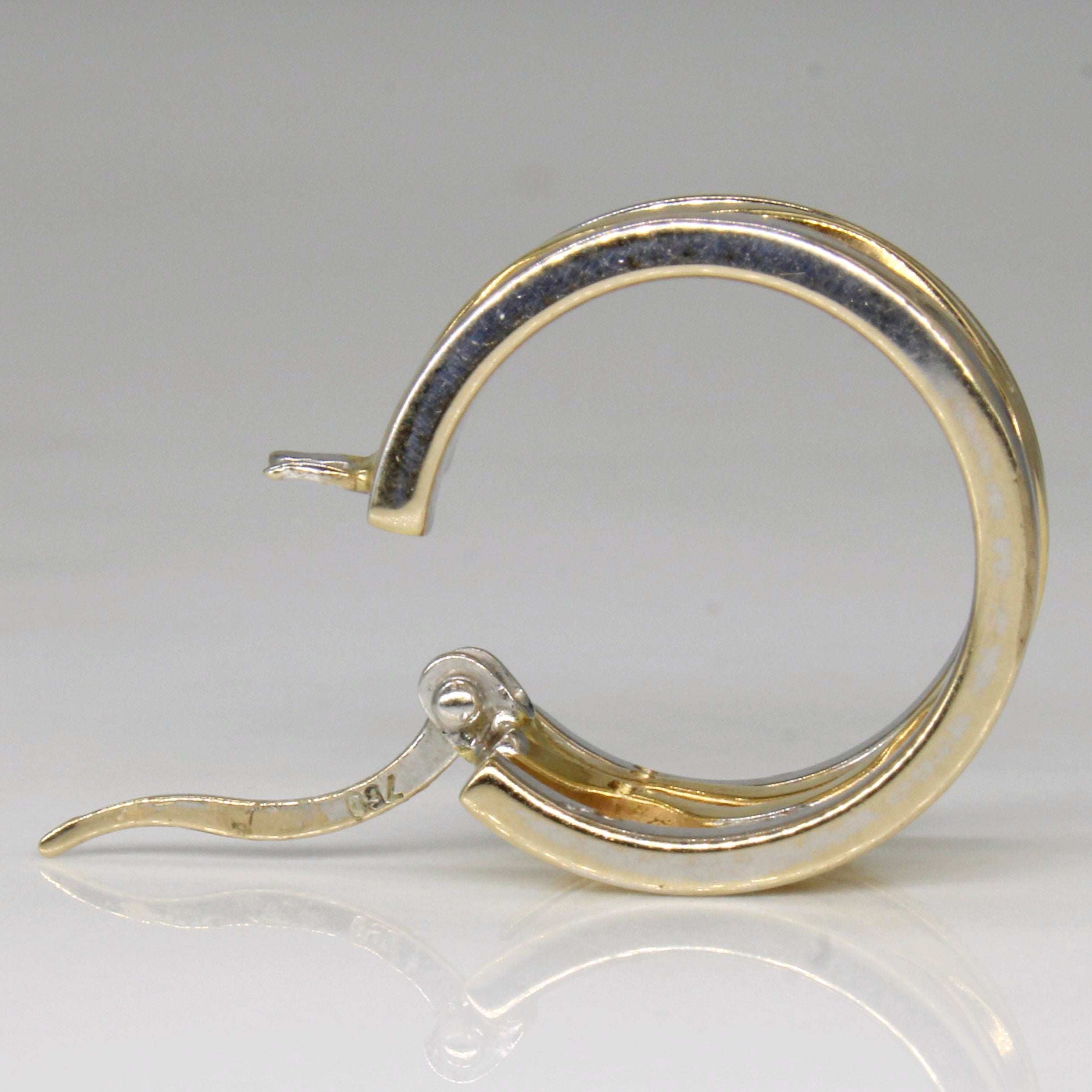 18k Two Tone Gold Earrings