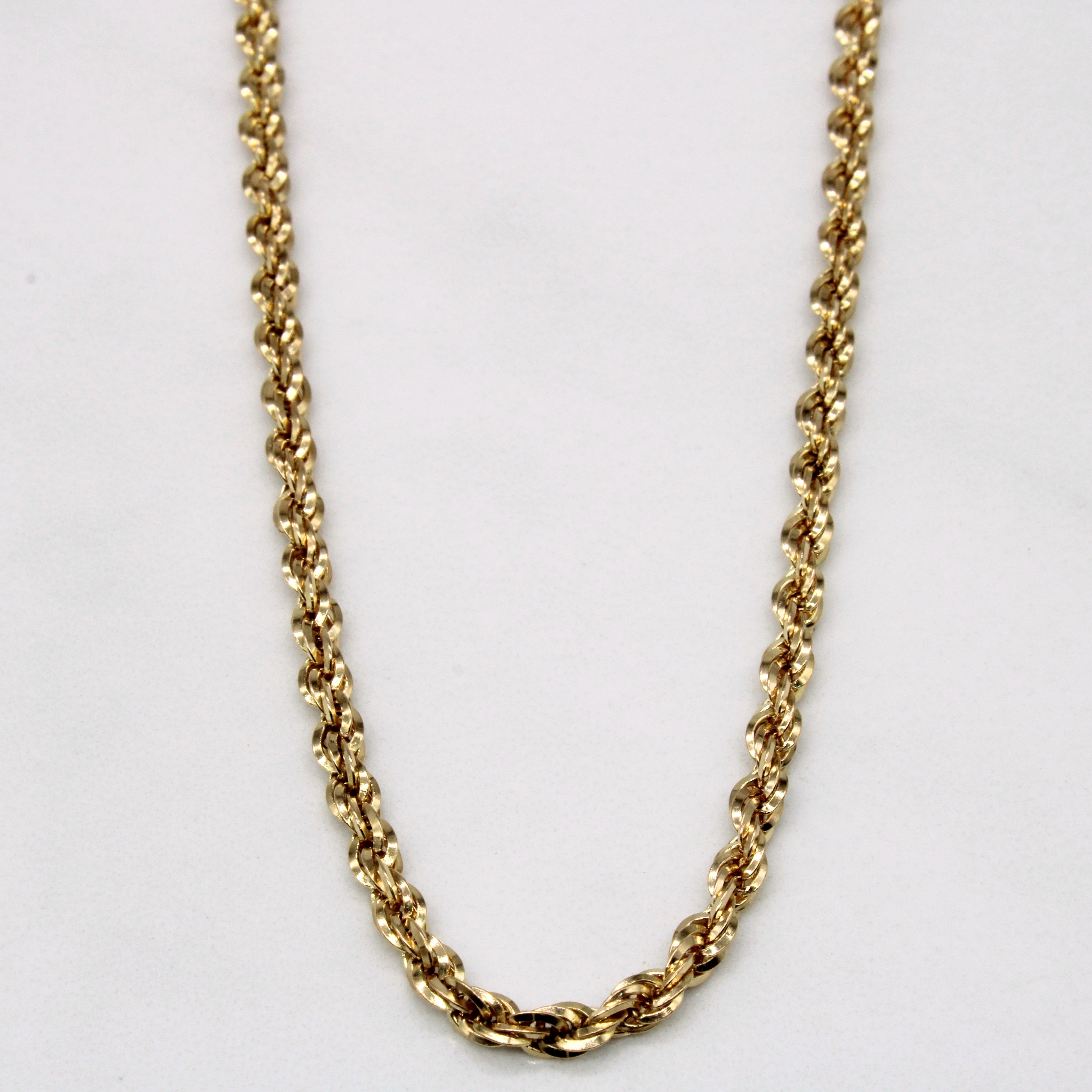 Italian 14k Yellow Gold Rope Chain | 24" |