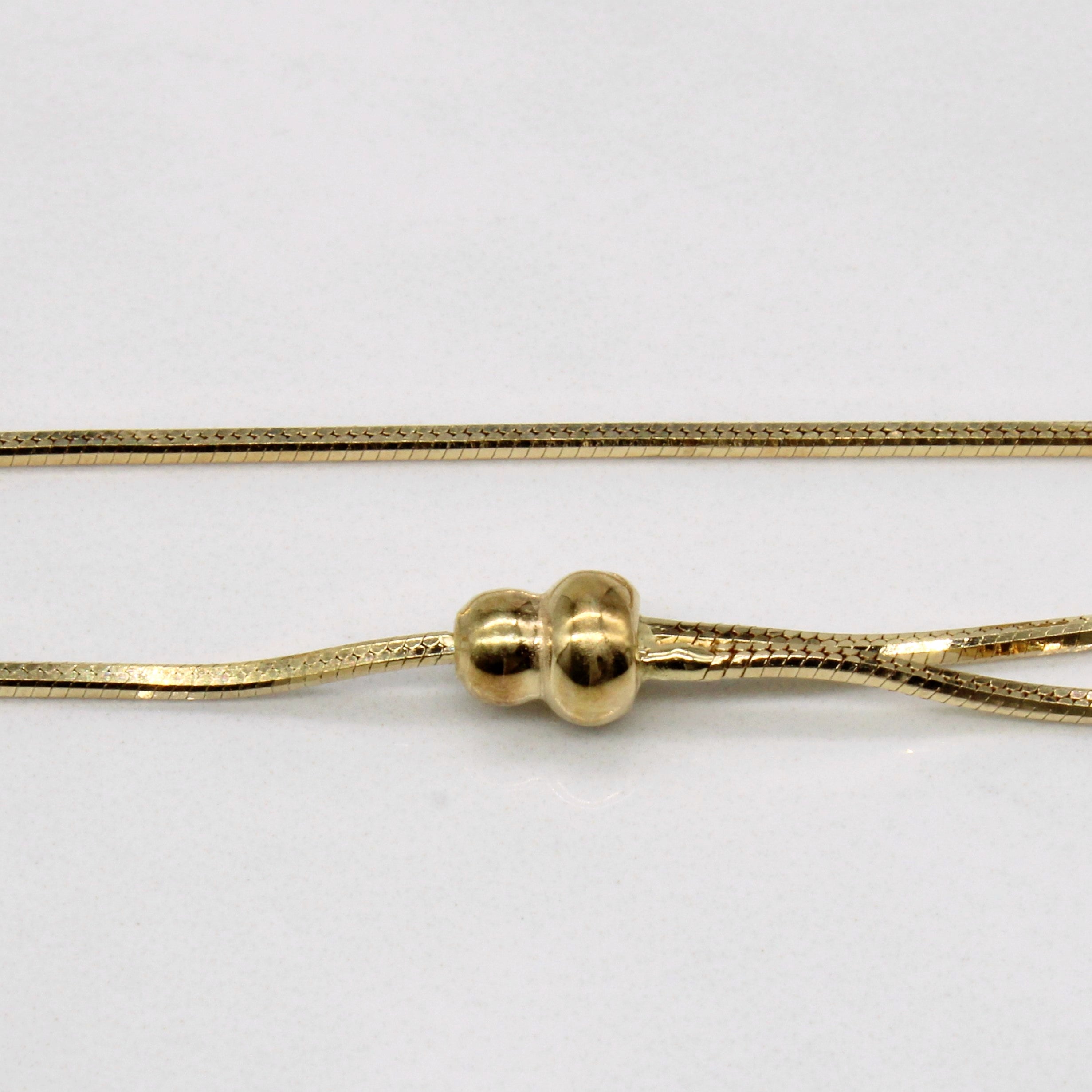 Italian 14k Yellow Gold Teardrop Charm Necklace | 17" |