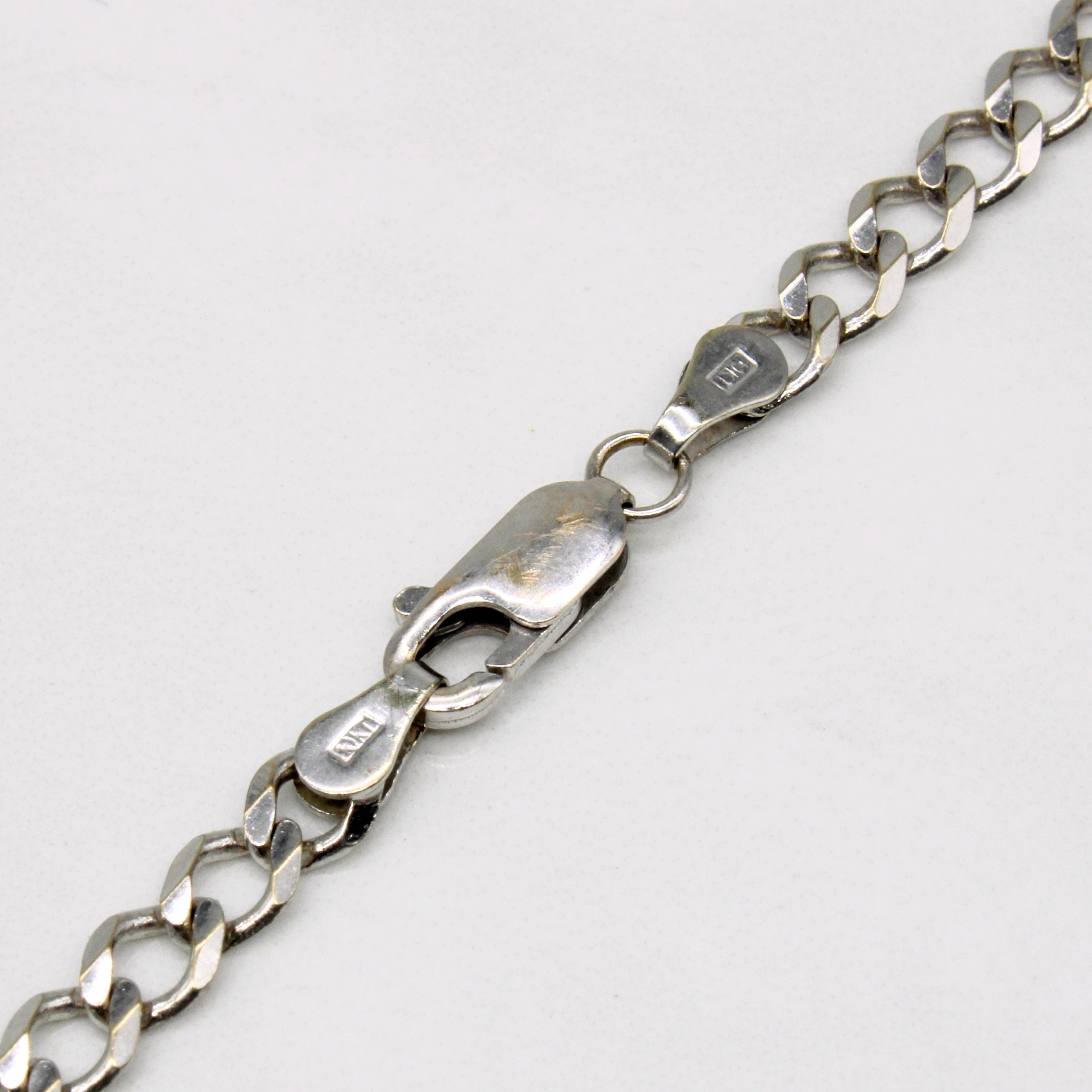 Italian 10k White Gold Curb Link Chain | 18" |